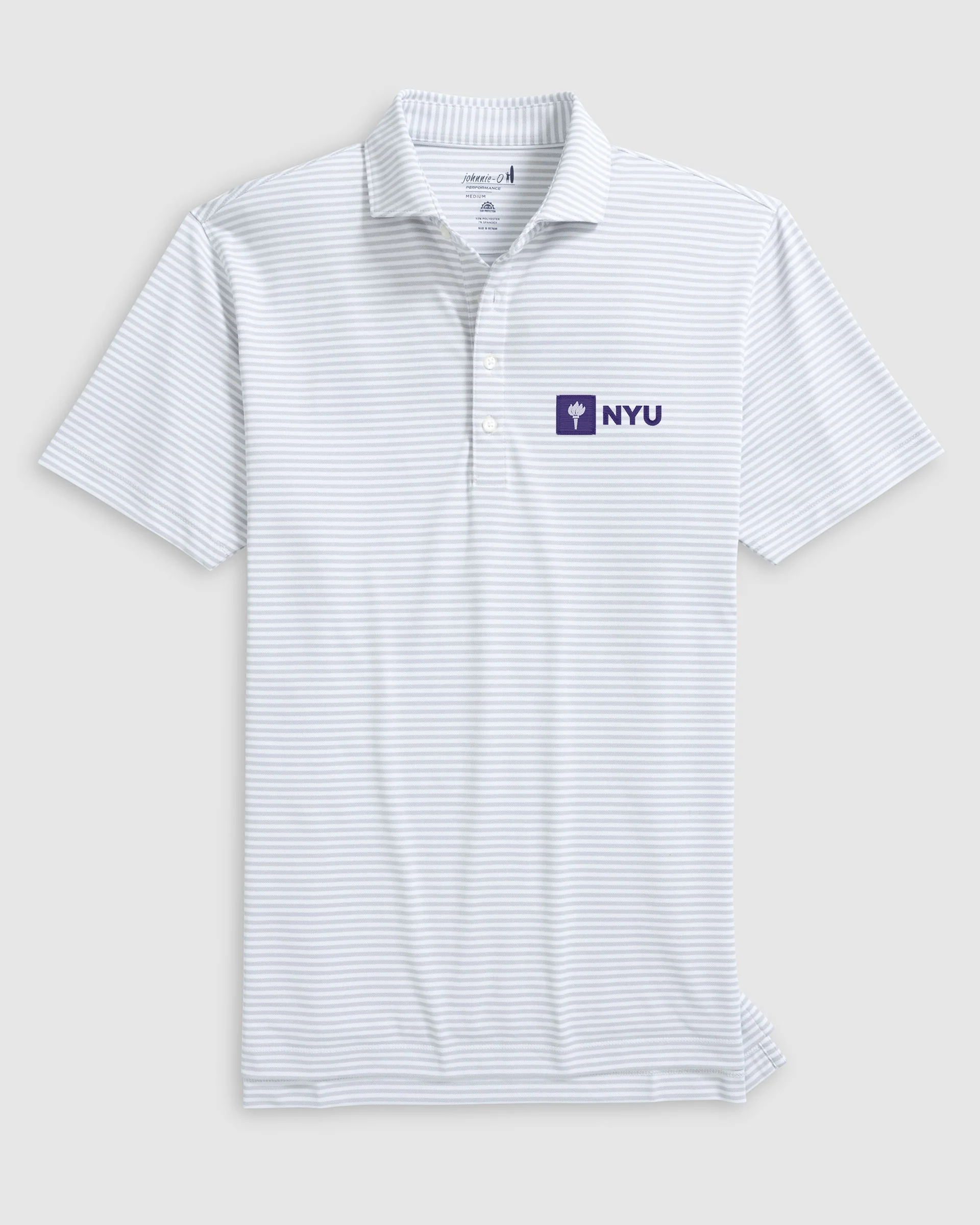 New York Stetsons Striped Performance Mesh Polo