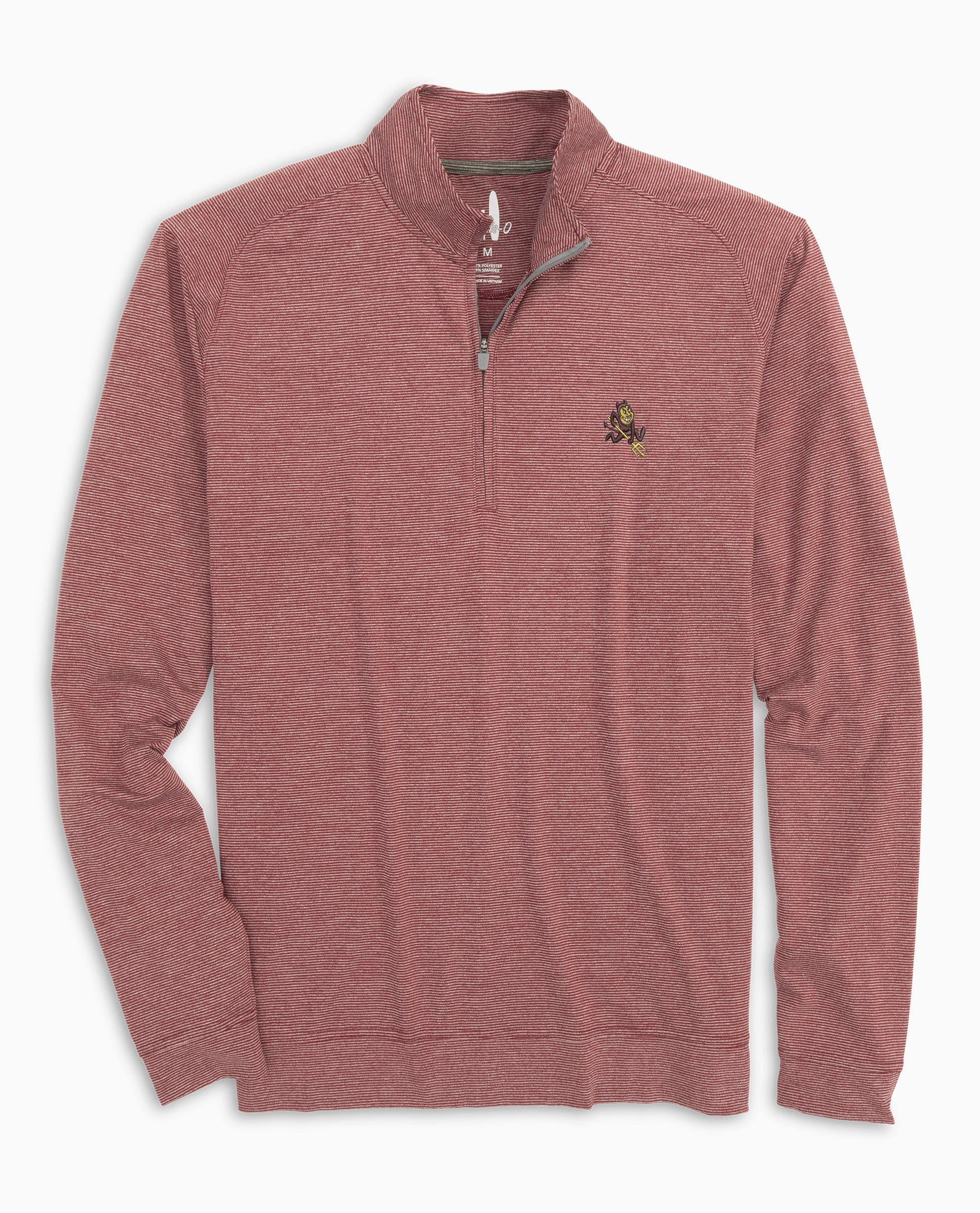 Arizona State Vaughn Striped Performance 1/4 Zip - Sparky Logo