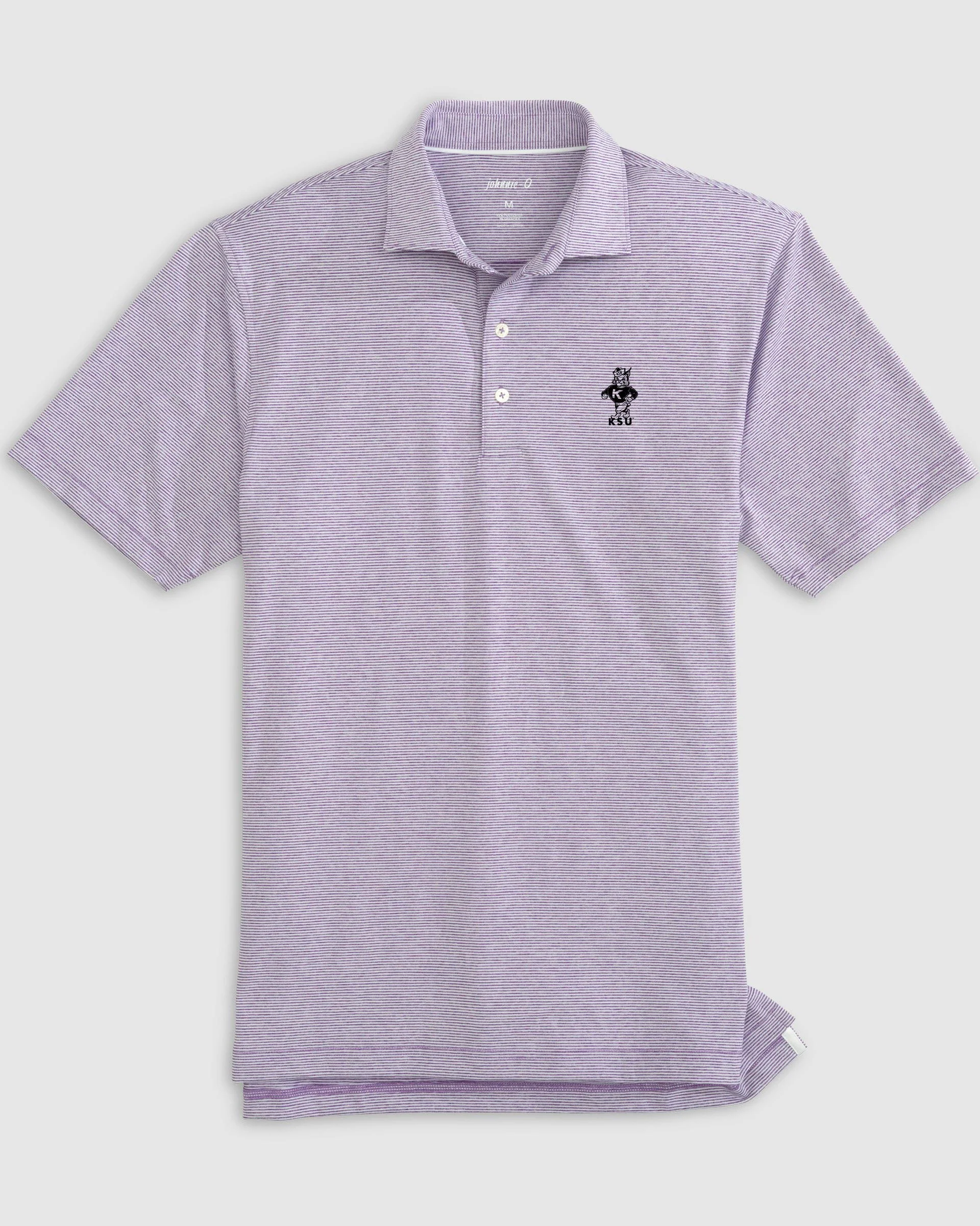 Kansas State Lyndon Striped Jersey Performance Polo - Vintage Logo