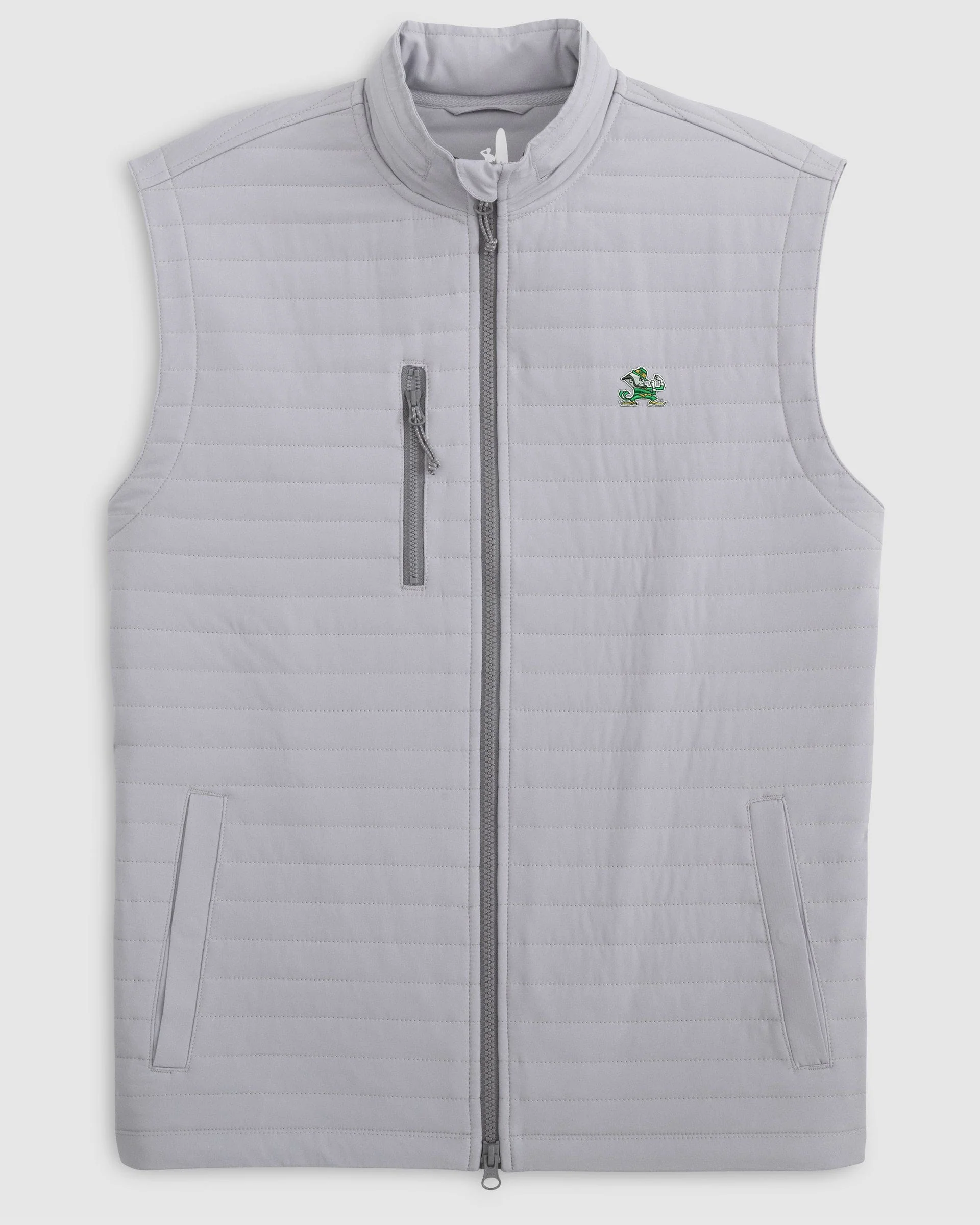 Notre Dame Crosswind Quilted Performance Vest - Leprechaun Logo