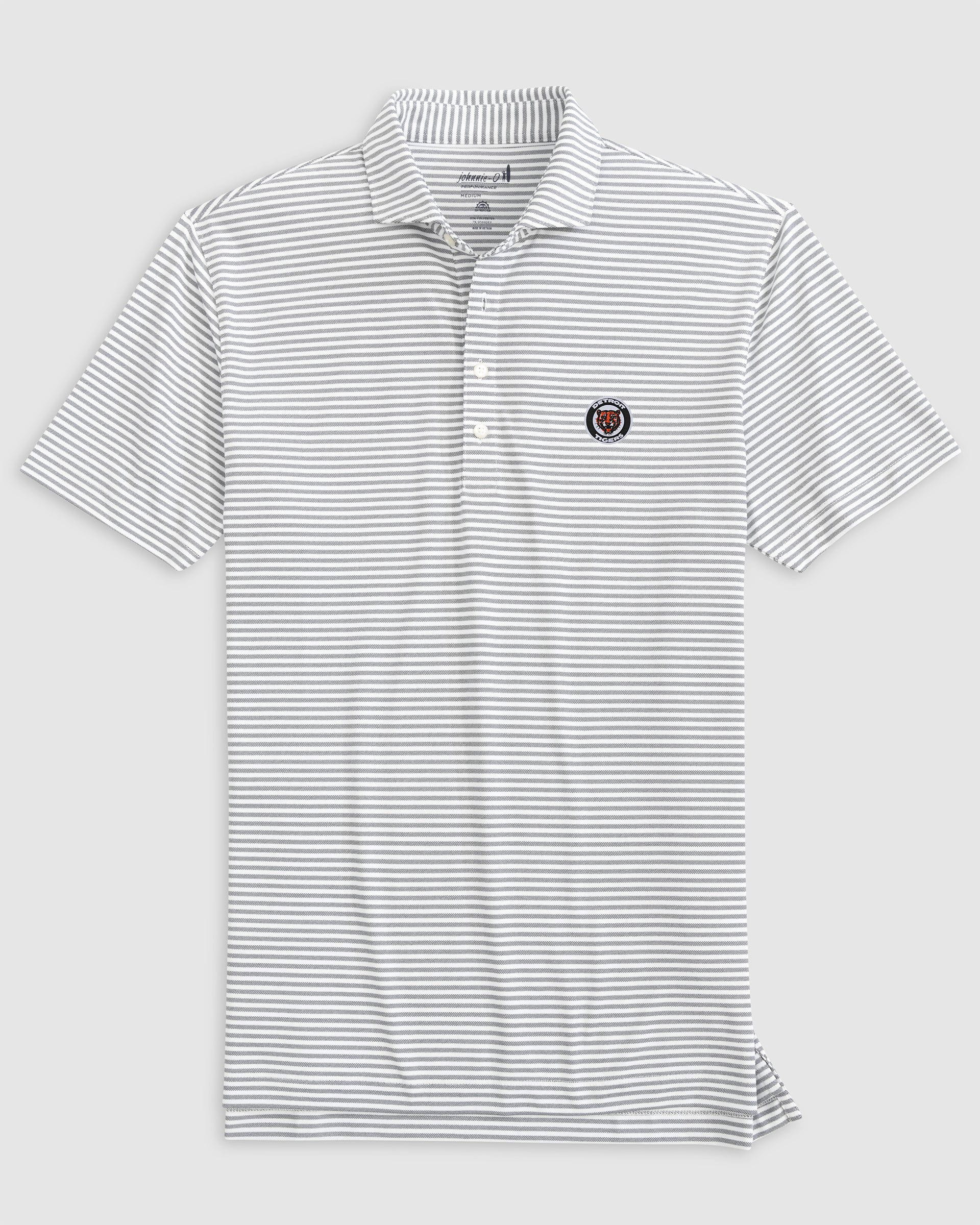Detriot Tigers Stetsons Performance Mesh Polo - Cooperstown Logo