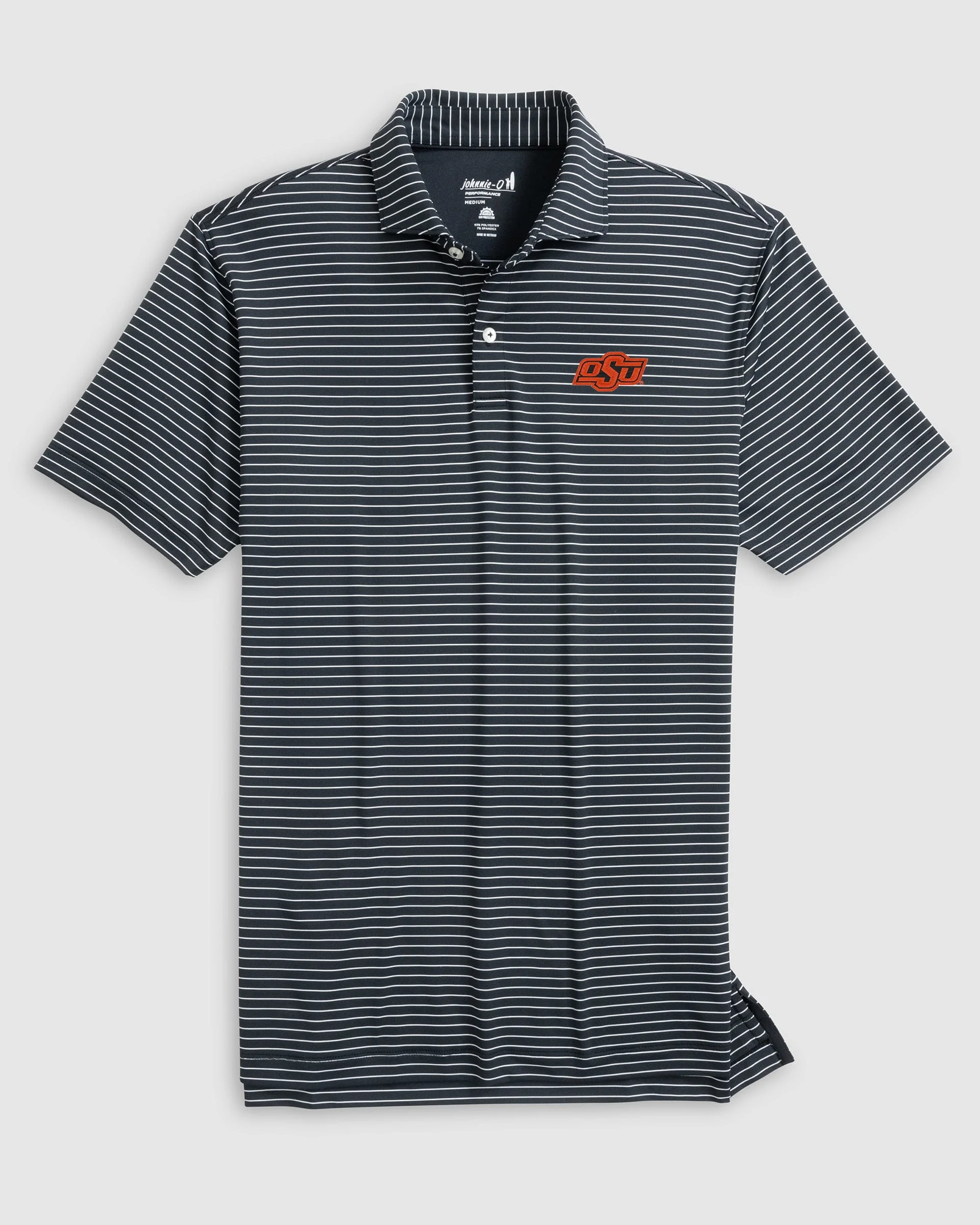 Oklahoma State Beau Striped Performance Jersey Polo