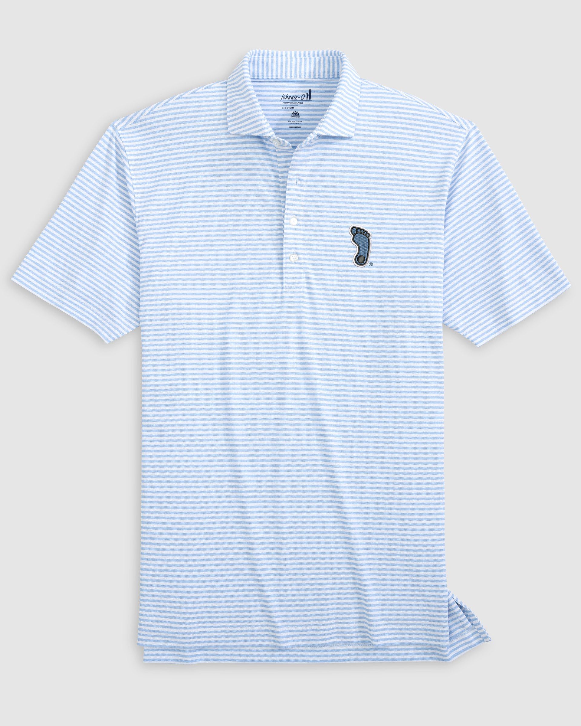 North Carolina Stetsons Striped Performance Mesh Polo - Tar Heel Logo