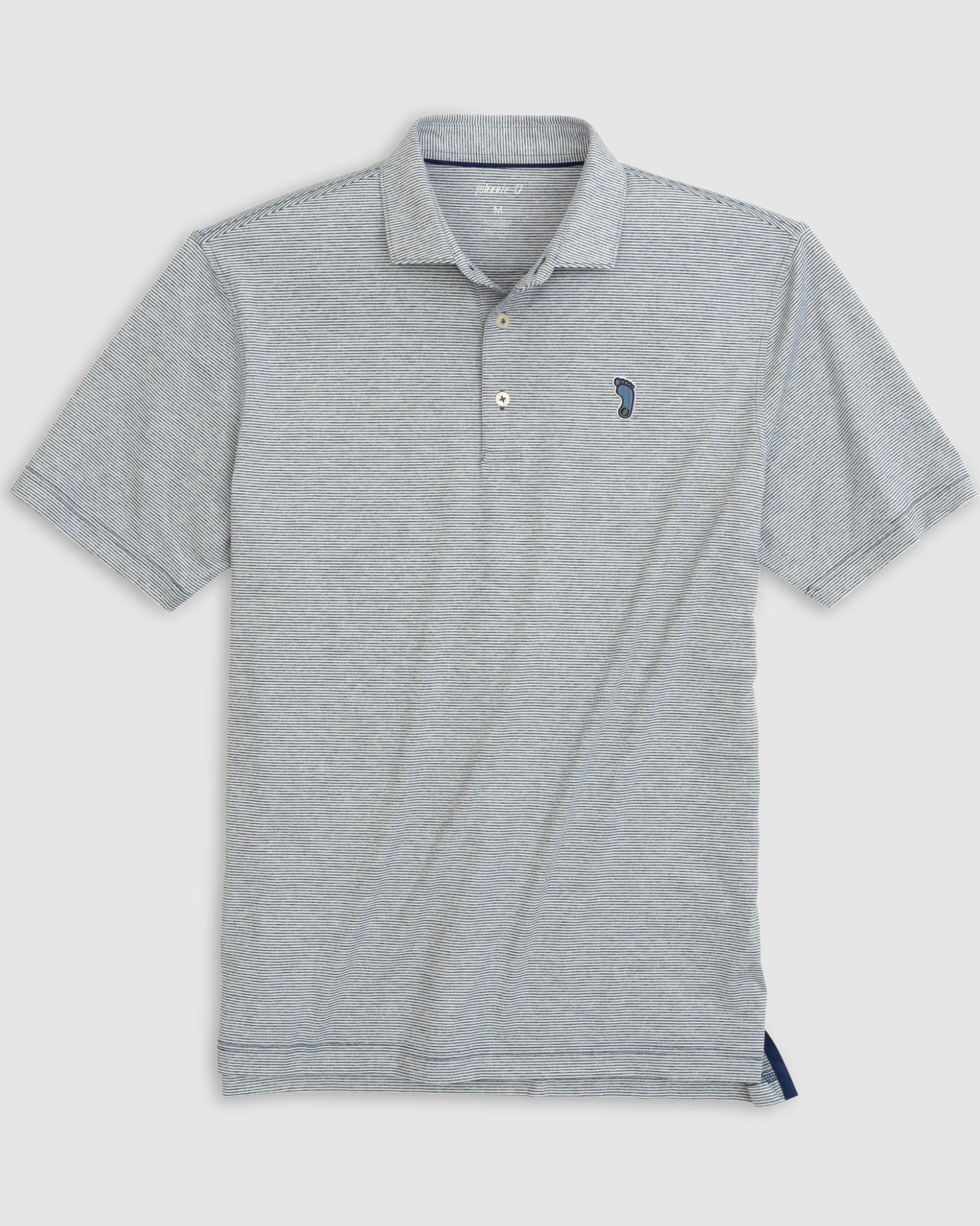 North Carolina Lyndonn Striped Jersey Performance Polo - Tar Heel Logo