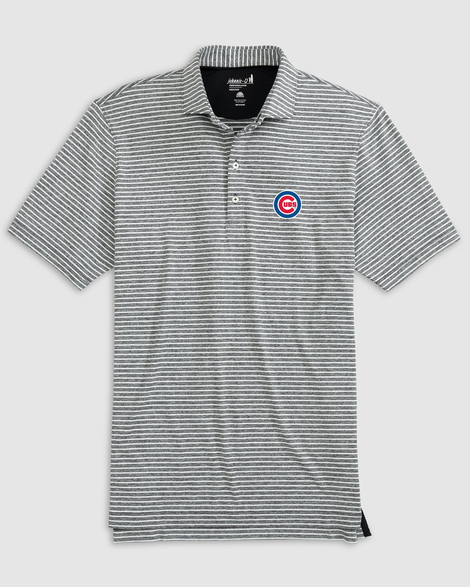 Chicago Cubs Clipperr Striped Jersey Performance Polo