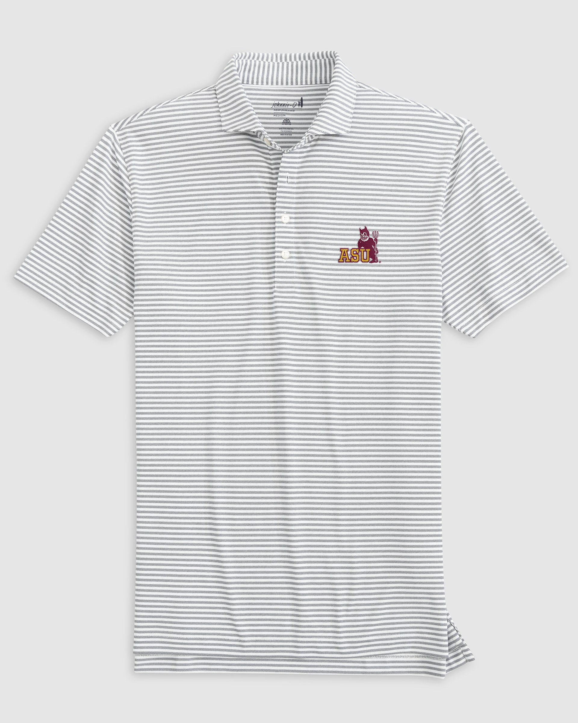 Arizona State Stetsons Striped Performance Mesh Polo - Vault Logo