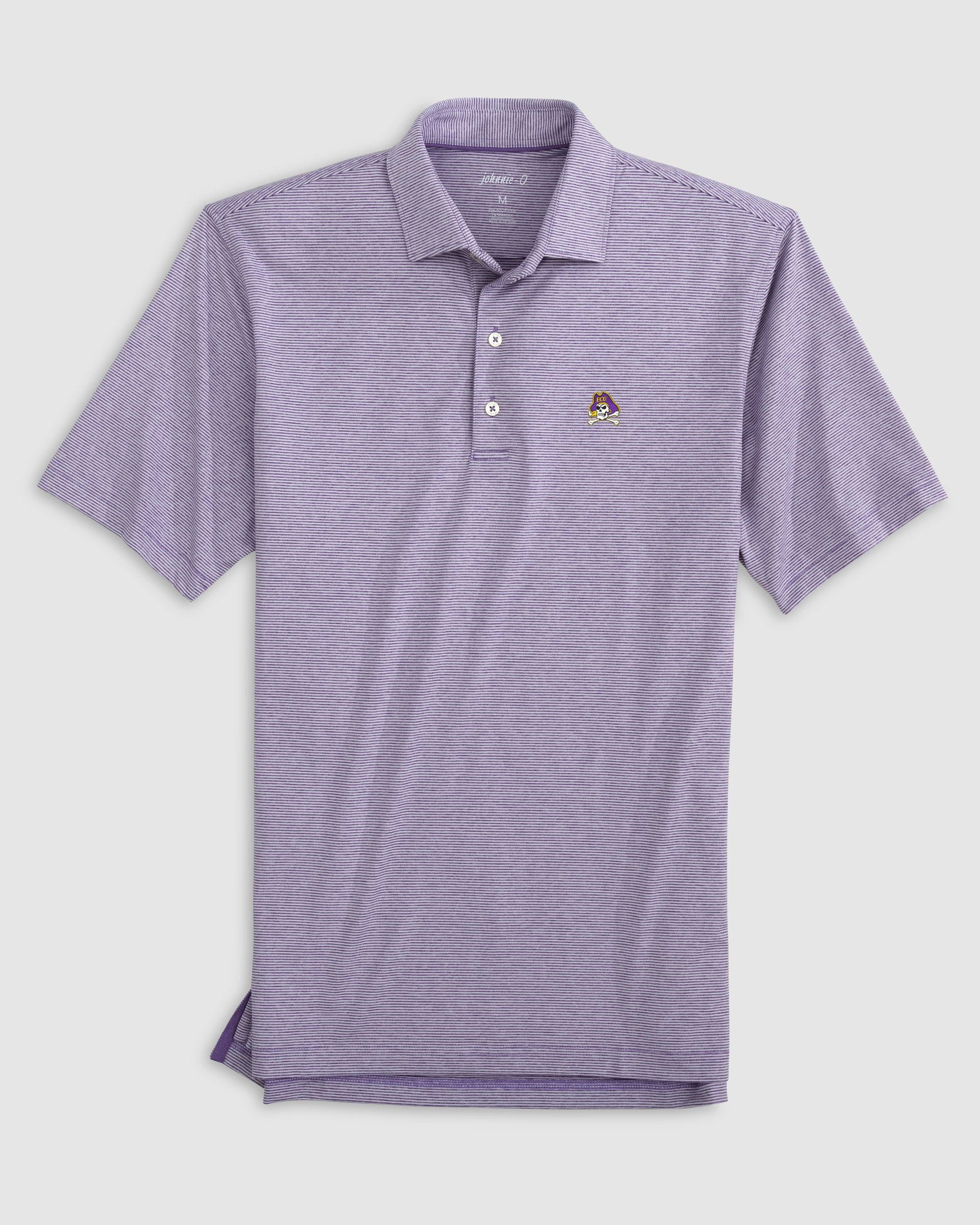 East Carolina Lyndonn Striped Jersey Performance Polo
