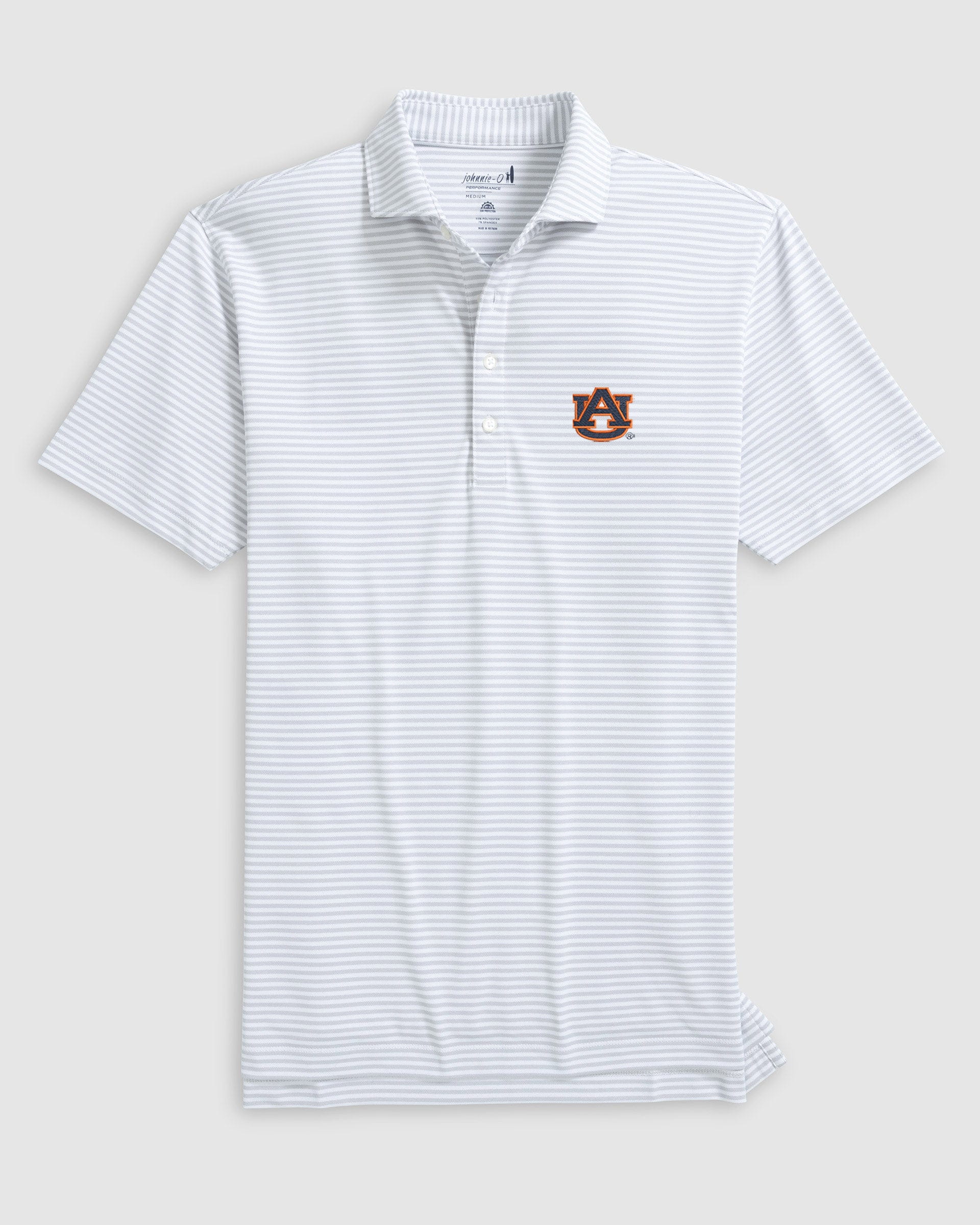 Auburn Stetsons Striped Performance Mesh Polo