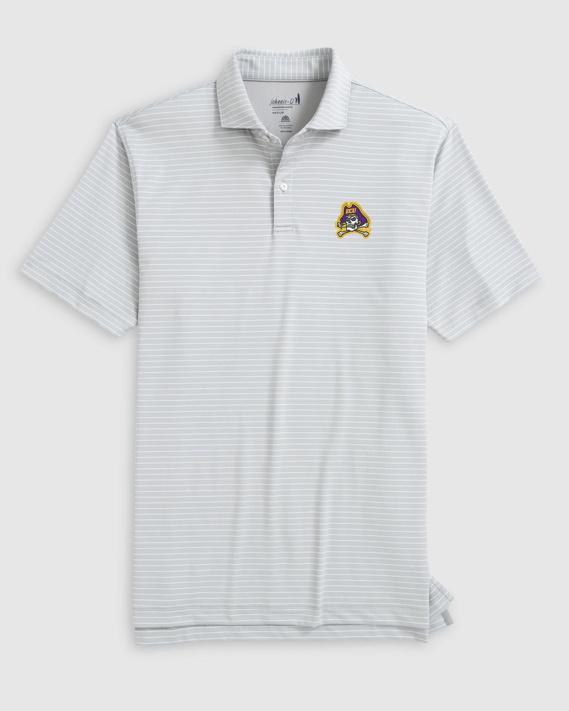 East Carolina Beau Striped Performance Jersey Polo