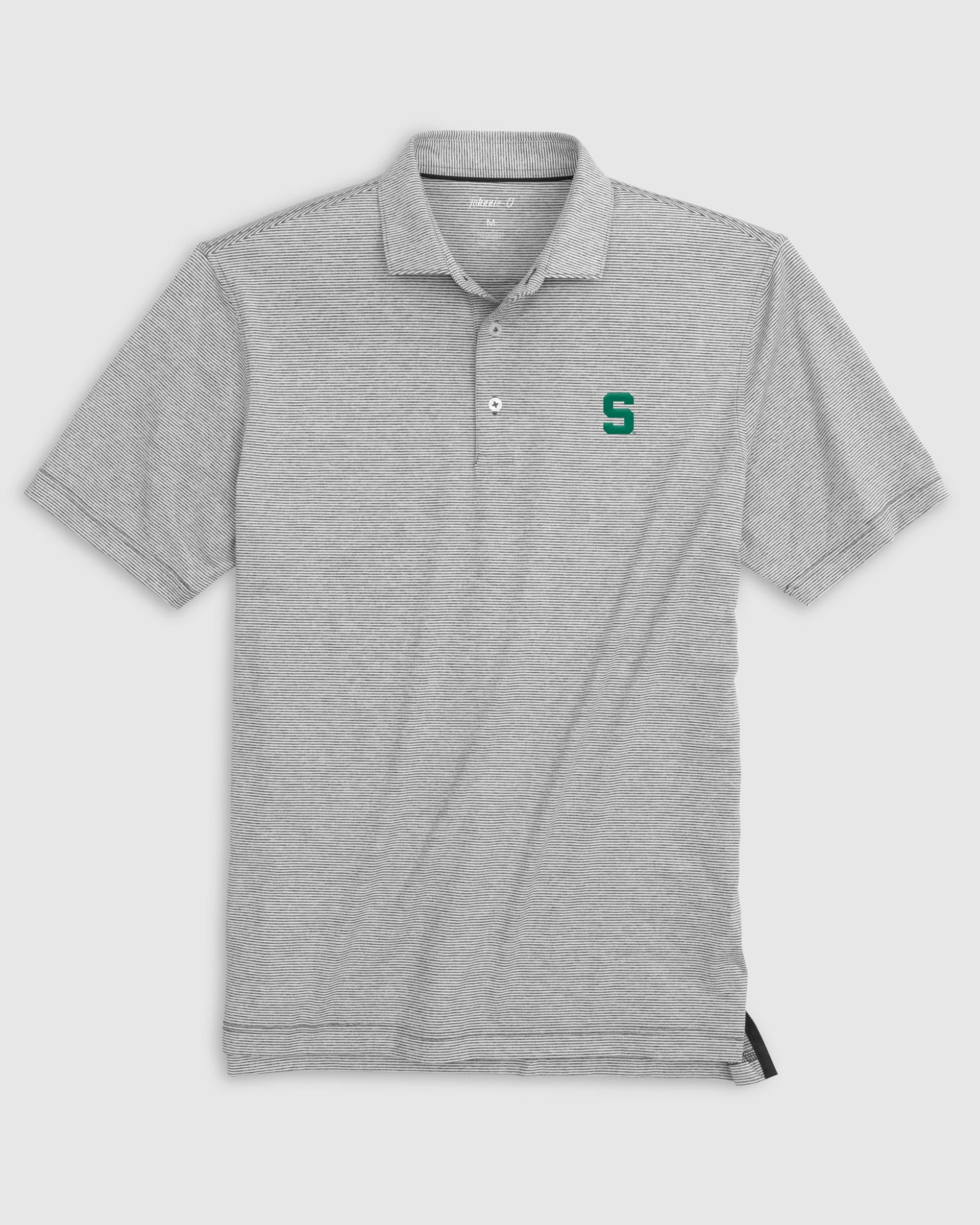 Michigan State Lyndonn Striped Jersey Performance Polo