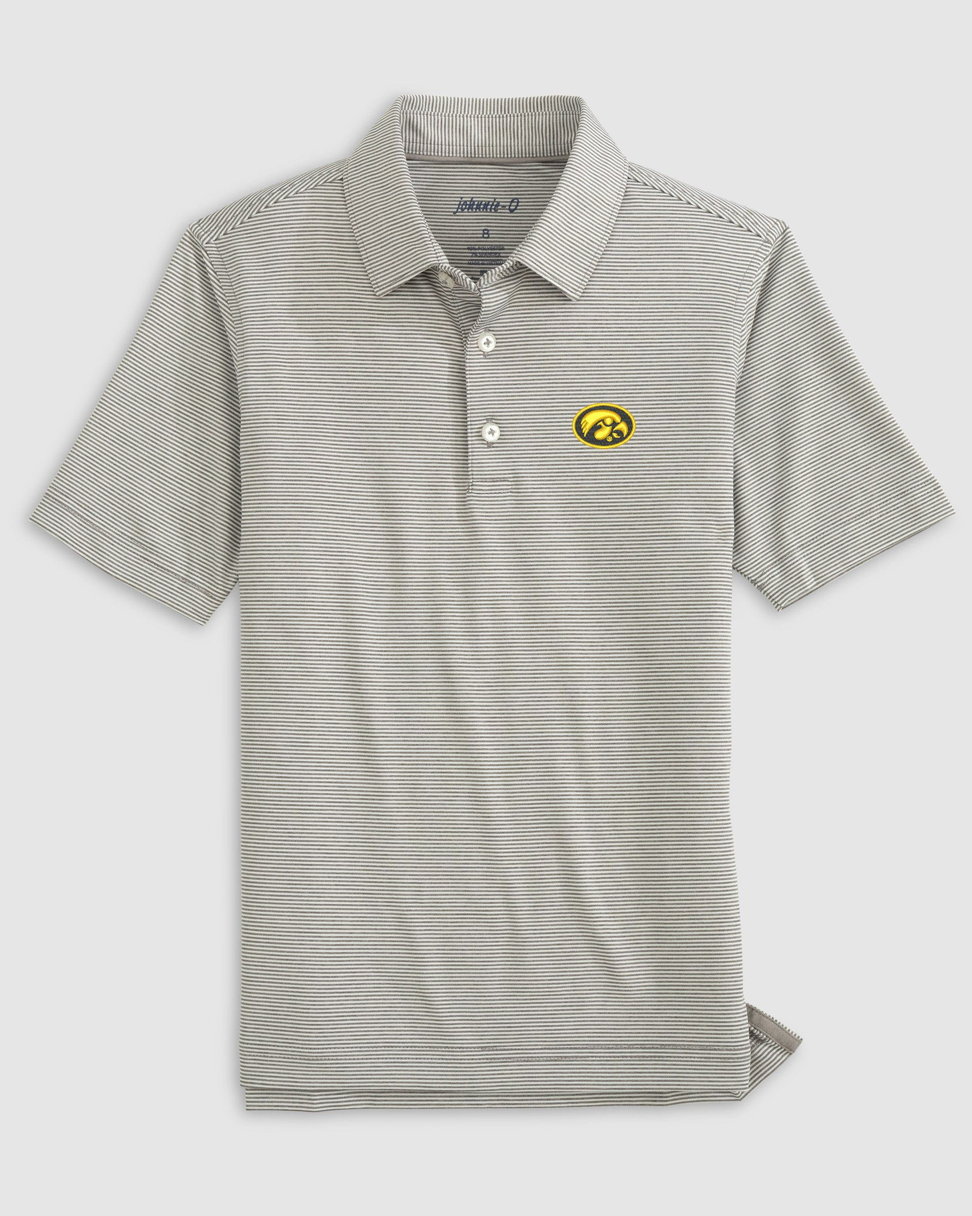 Iowa Lyndonn Jr. Striped Jersey Performance Polo - Oval Logo