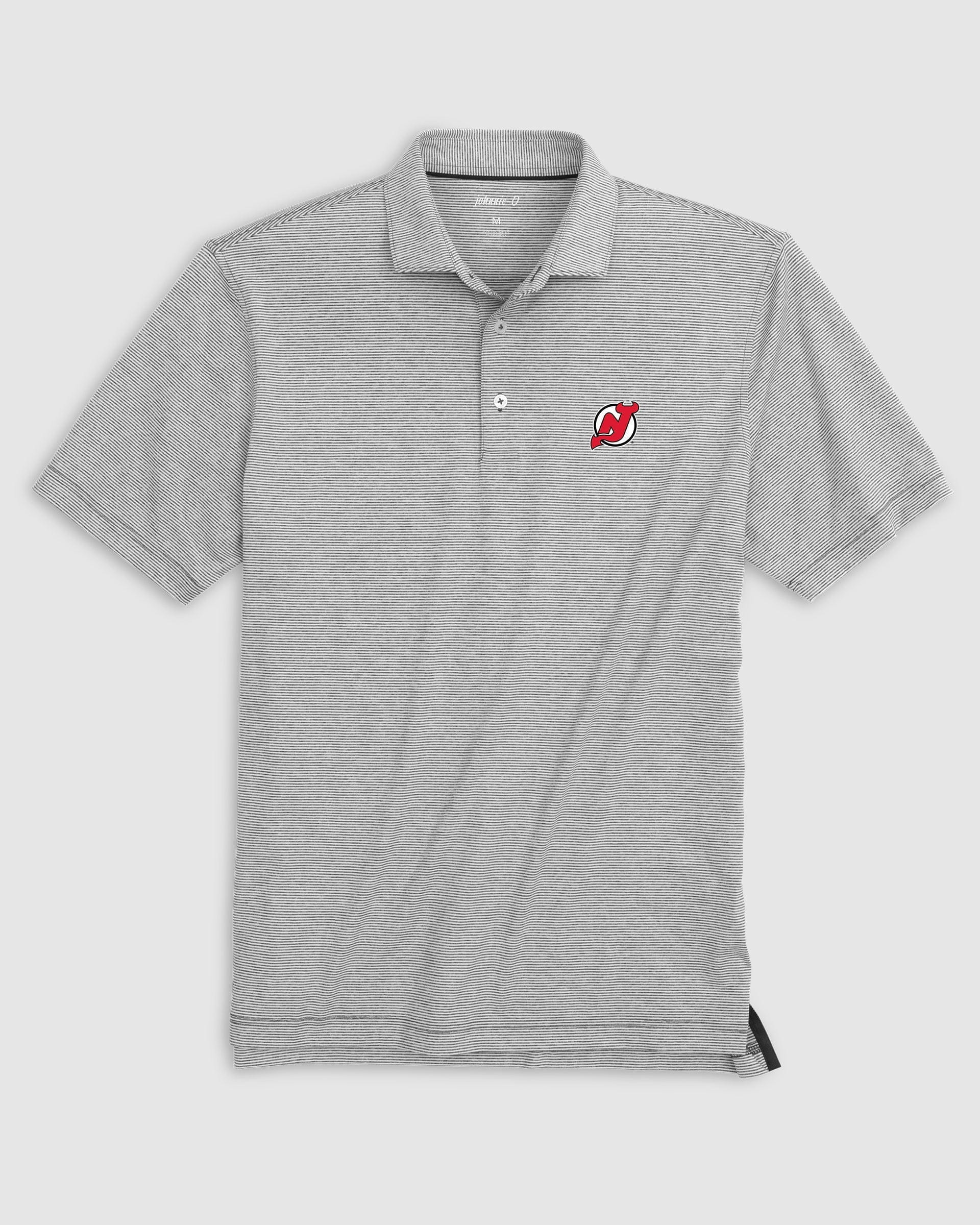 New Jersey Devils Lyndonn Striped Jersey Performance Polo
