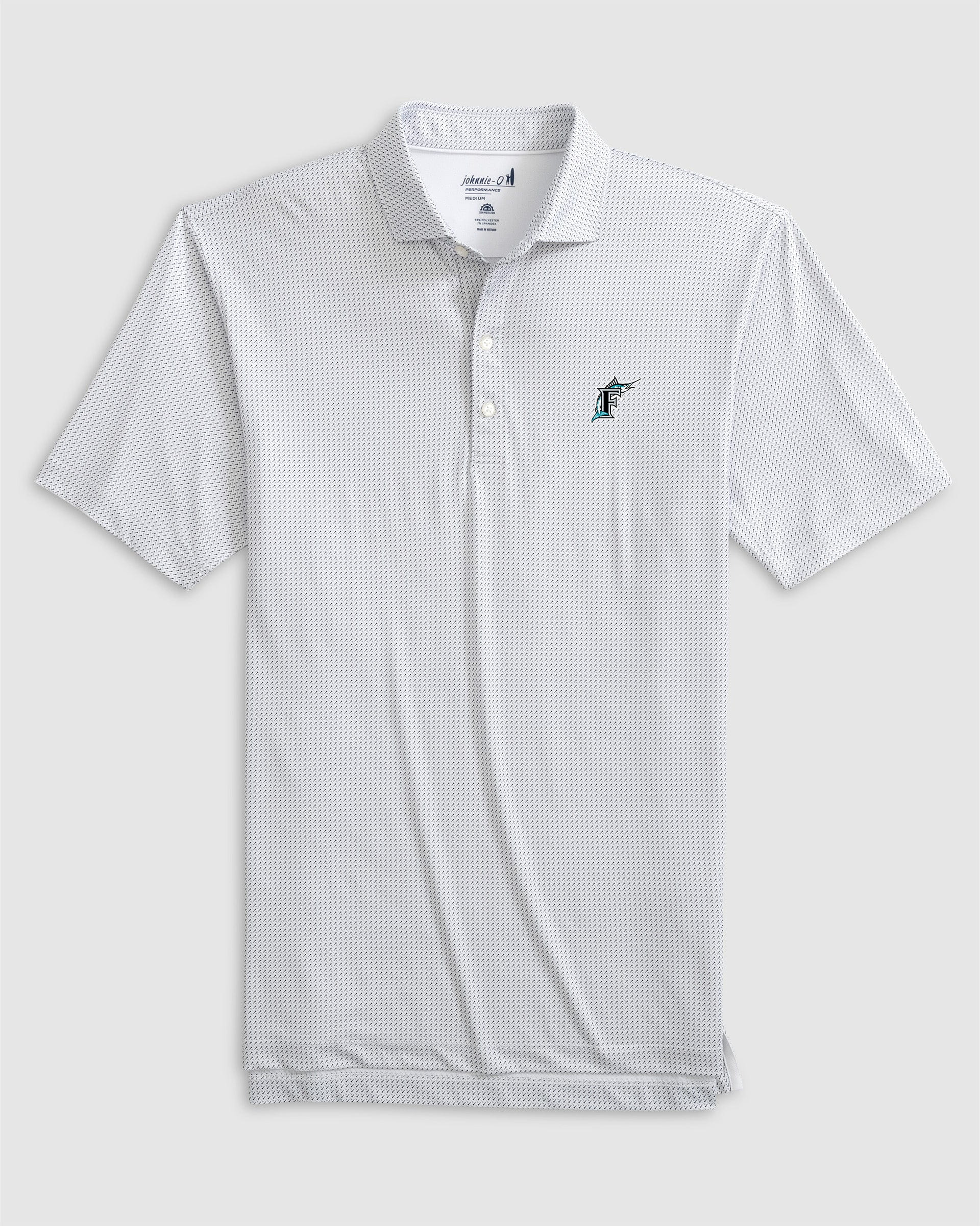 Miami Marlins Tee Time Performance Jersey Polo - Cooperstown Logo
