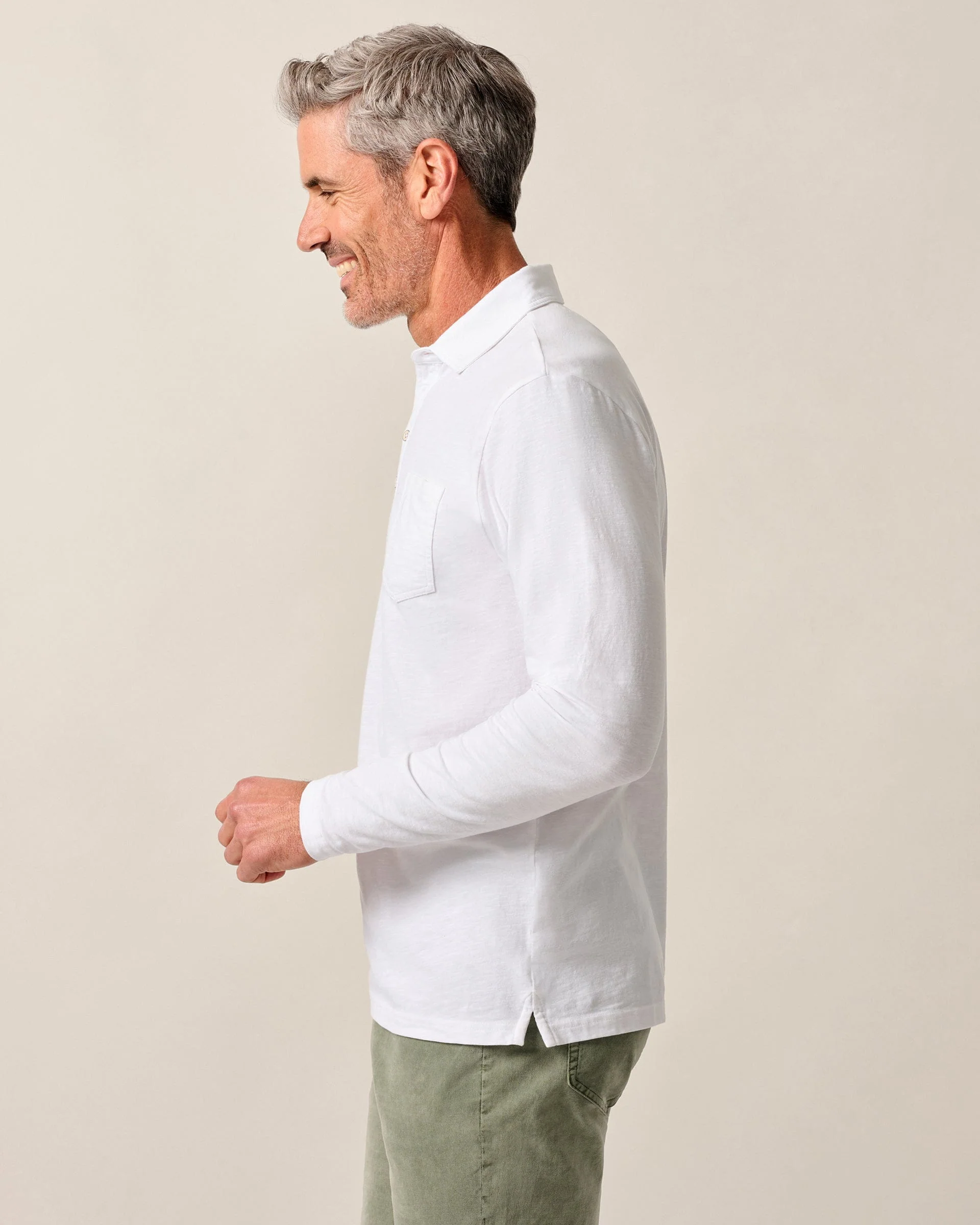 Long-Sleeve Original 4-Button Polo - Coastal Wash