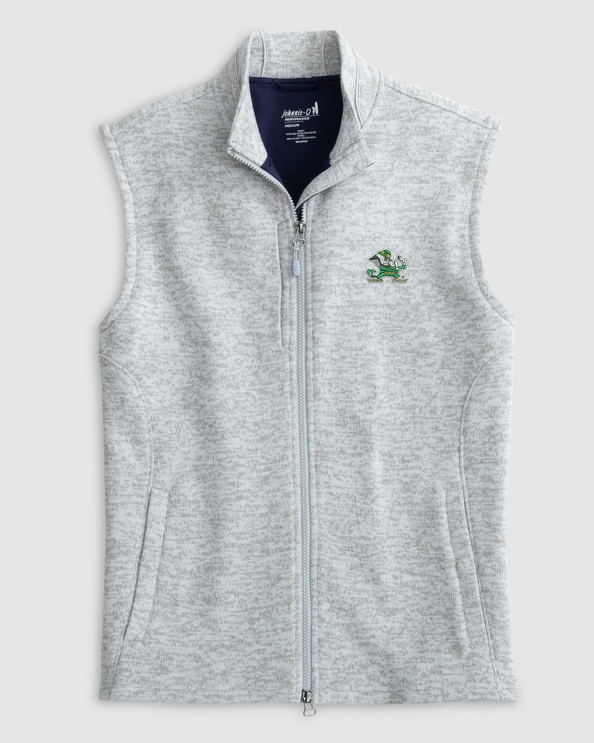 Notre Dame Denalis Performance Fleece Vest - Leprechaun Logo