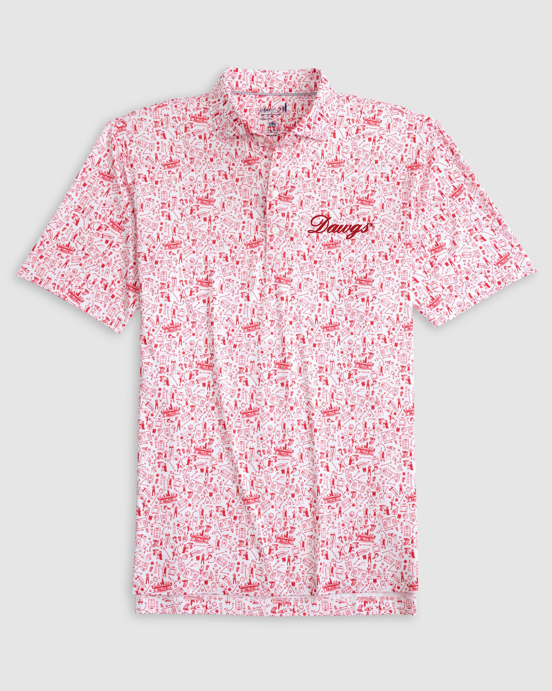 Georgia Hoop There It Is Printed Performance Jersey Polo - Script Logo