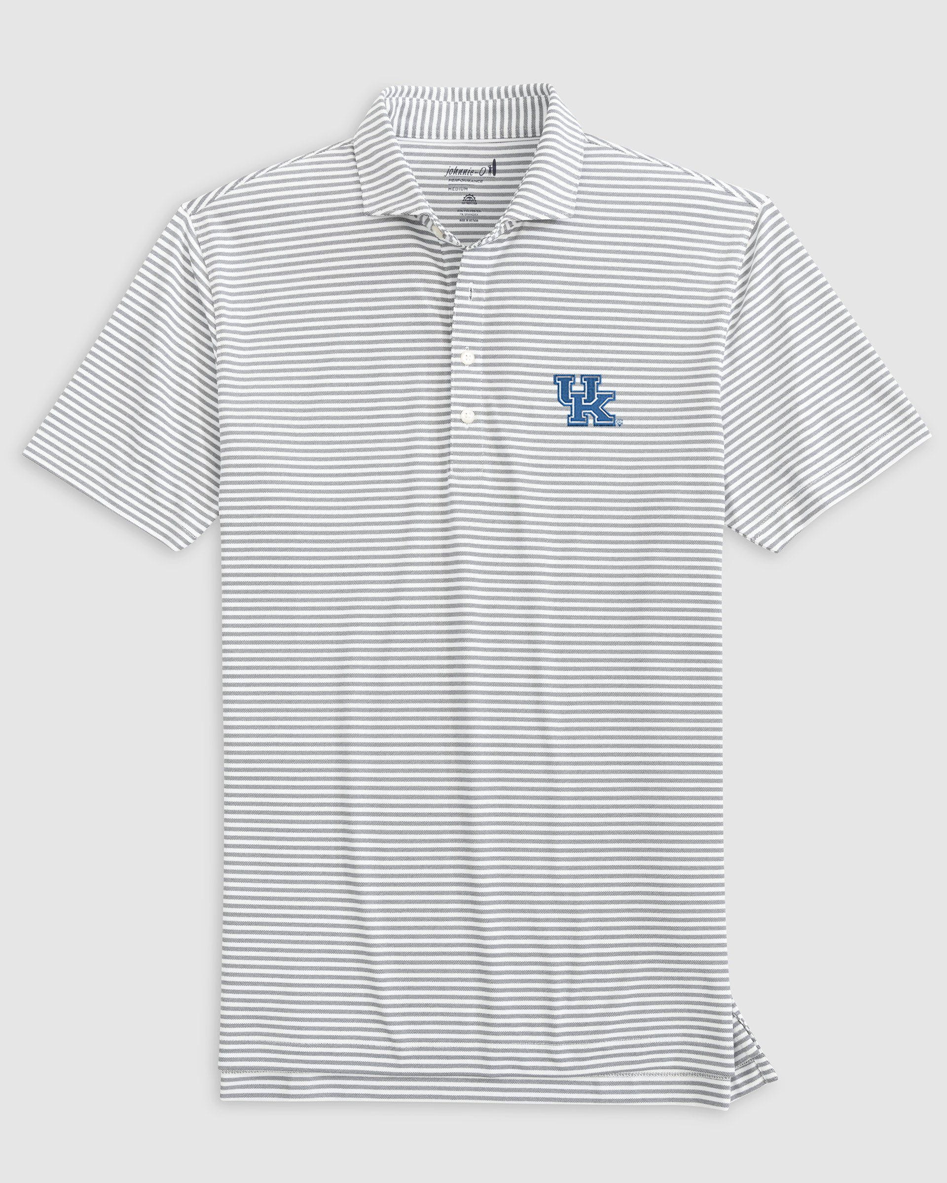 Kentucky Stetsons Striped Performance Mesh Polo