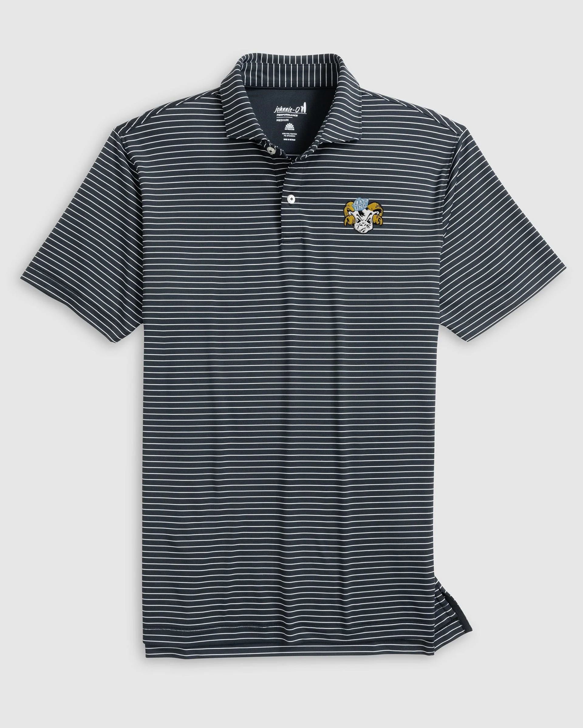 North Carolina Beau Striped Performance Jersey Polo - Vault Logo