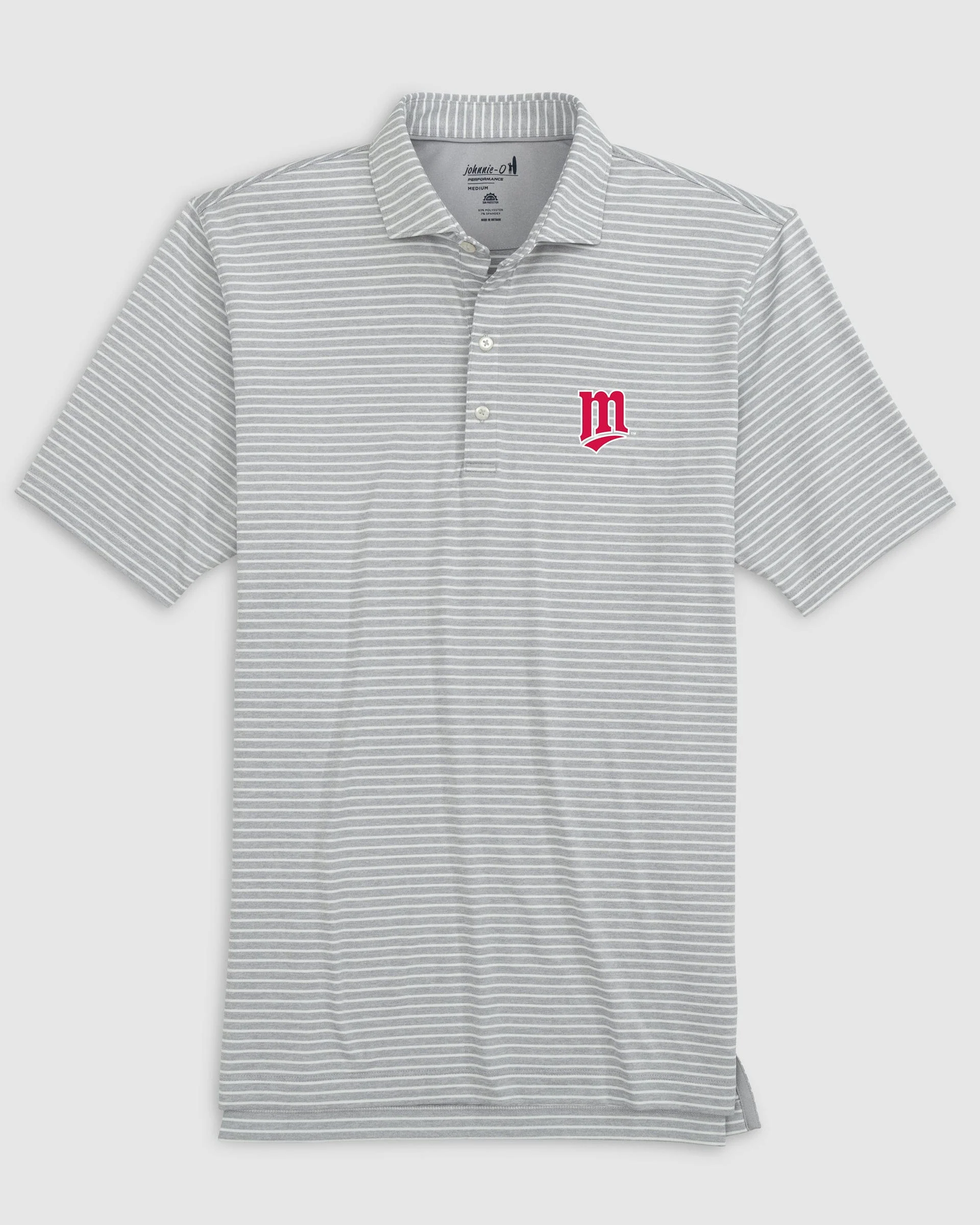Minnesota Twins Clipperr Striped Jersey Performance Polo - Cooperstown Logo