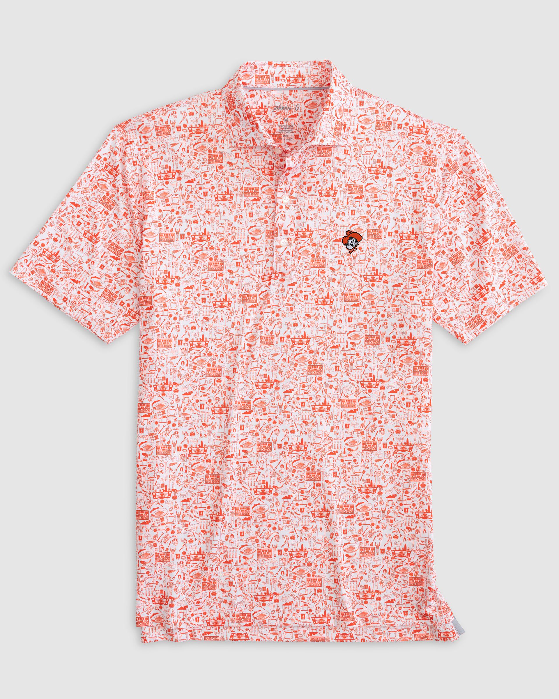Oklahoma State Tailgater 2.0 Printed Jersey Performance Polo - Pistol Pete Logo