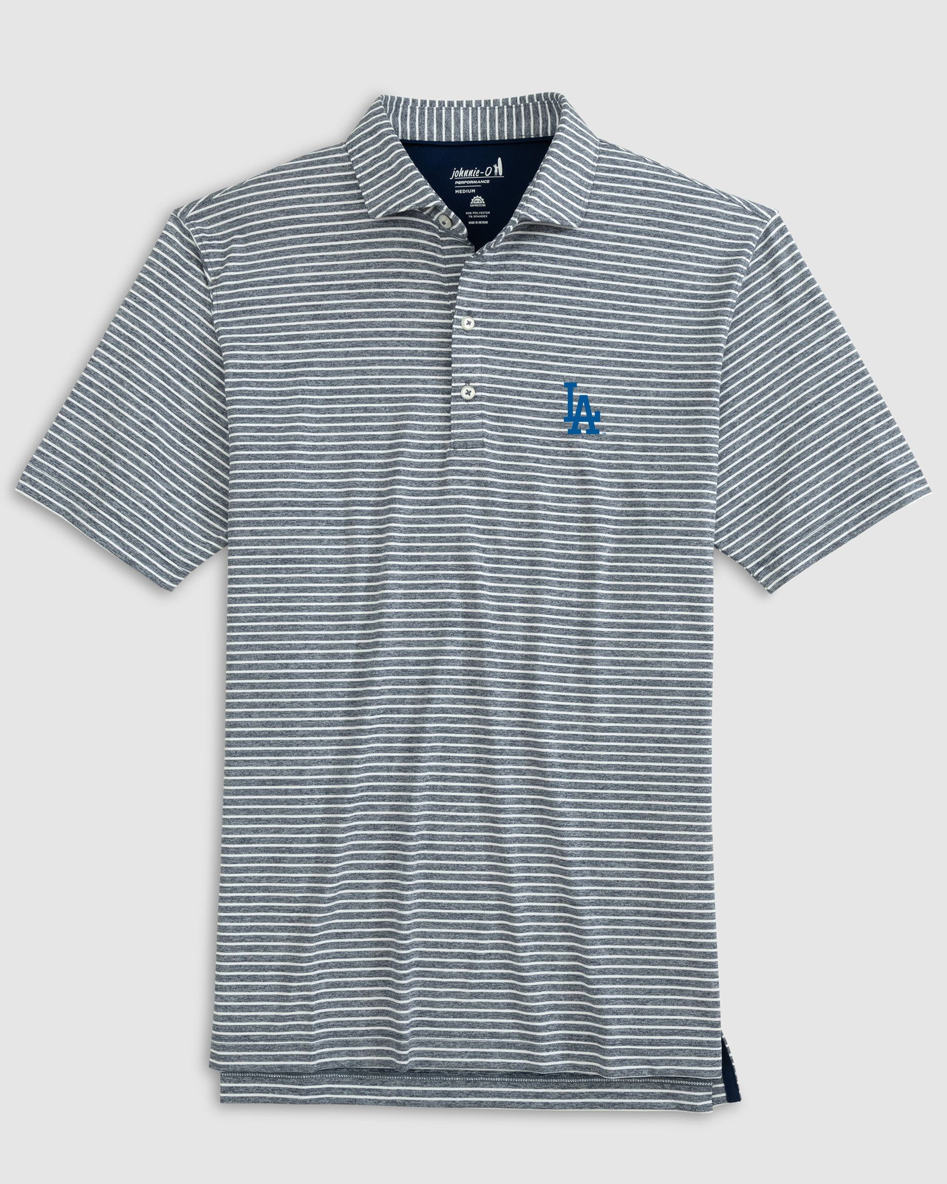 Los Angeles Dodgers Clipperr Striped Jersey Performance Polo
