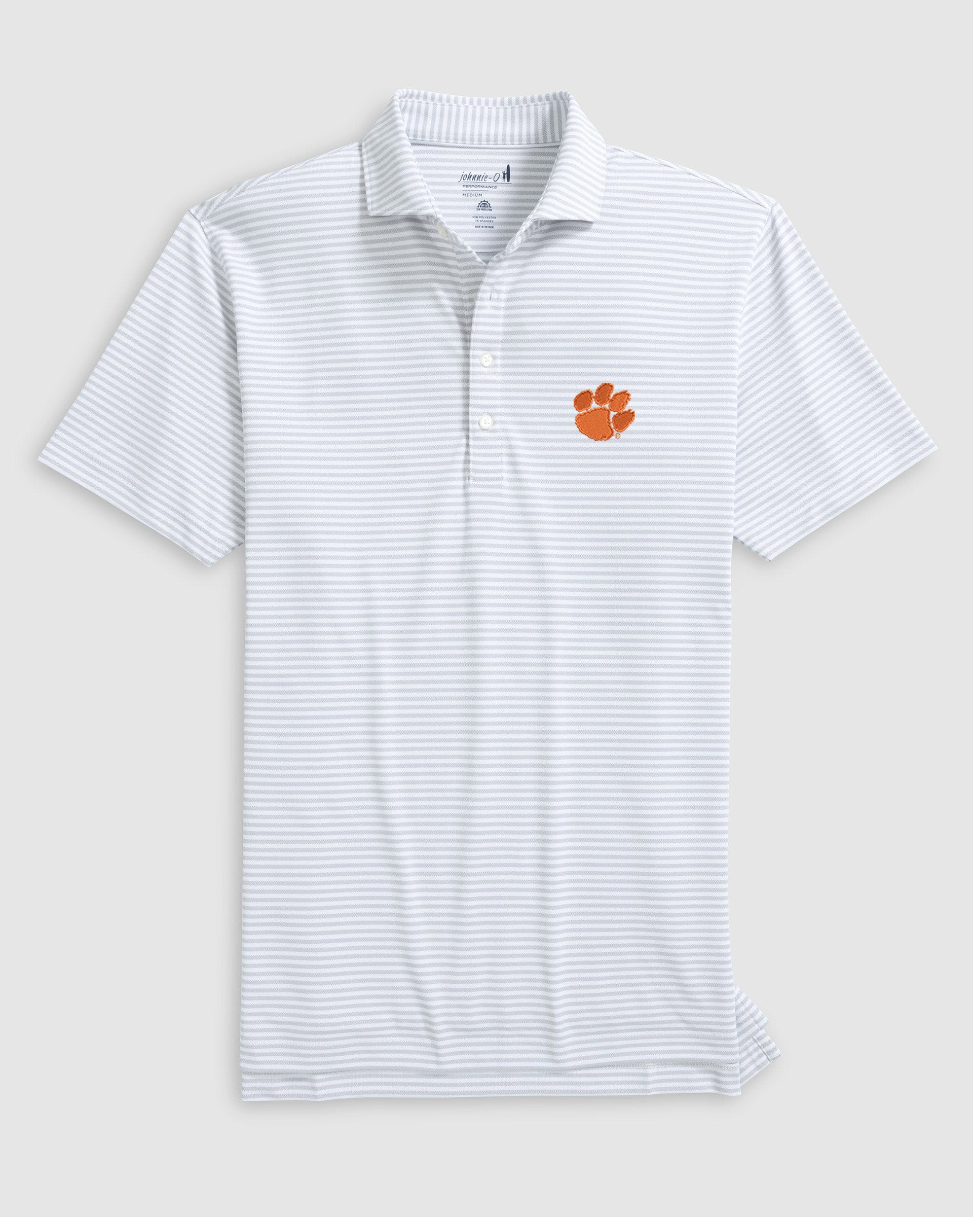 Clemson Stetsons Striped Performance Mesh Polo
