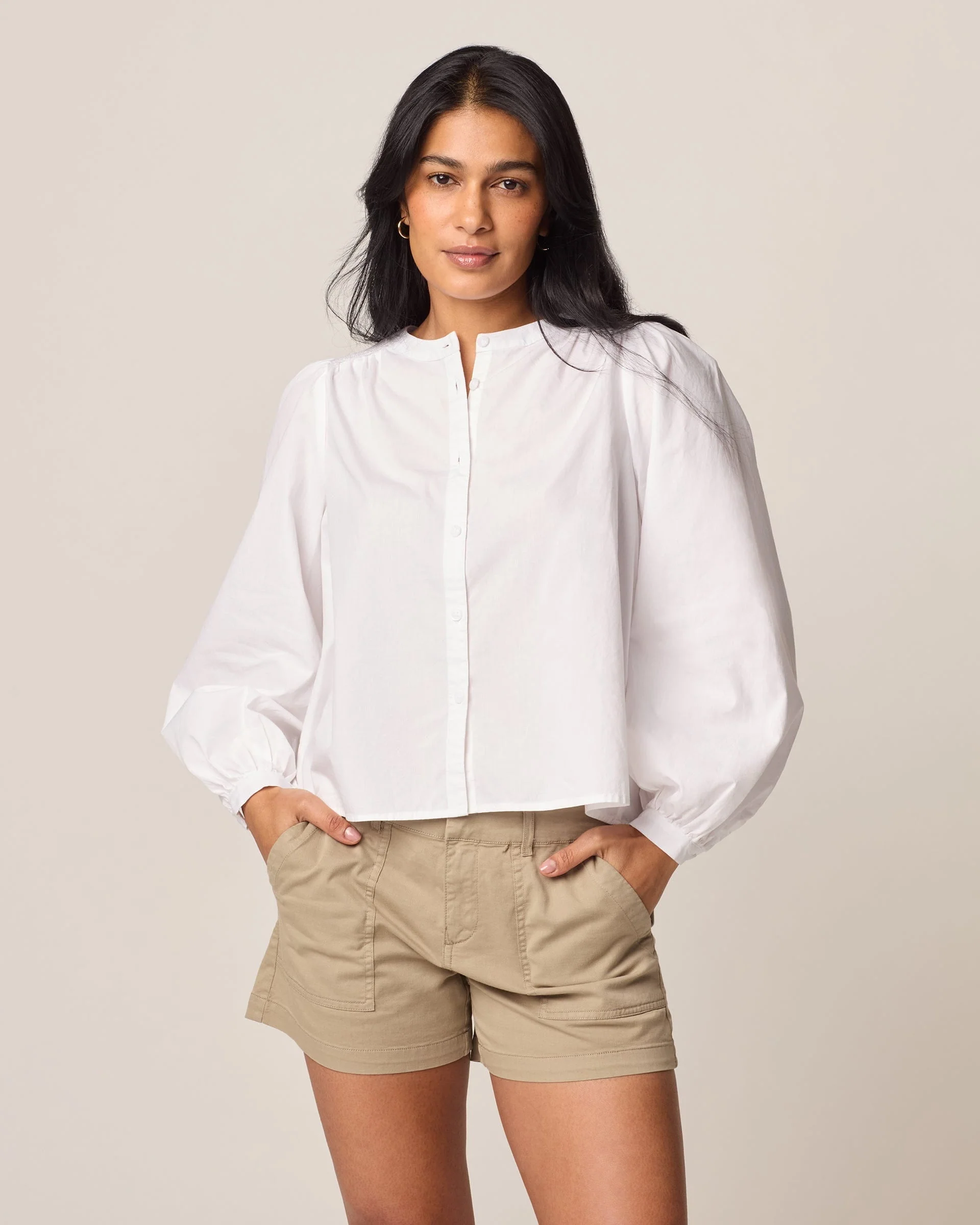 Blair Cotton Button Down Smock Blouse
