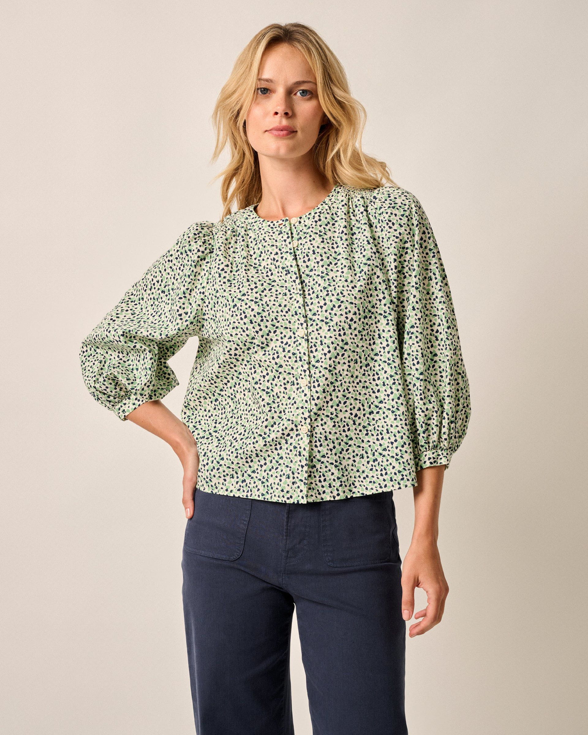 Blair Cotton Button Down Smock Blouse