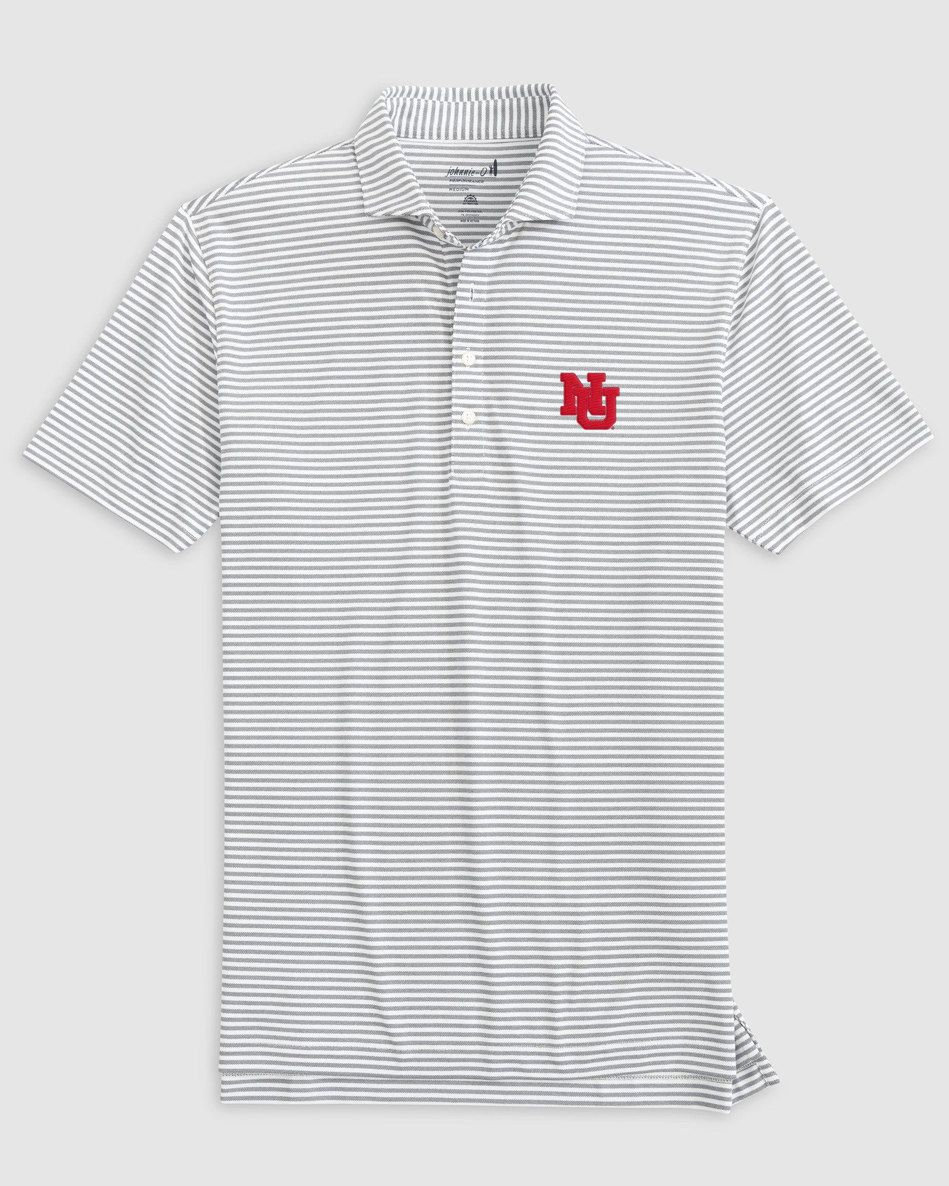 Nebraska Stetsons Striped Performance Mesh Polo - Vault Logo