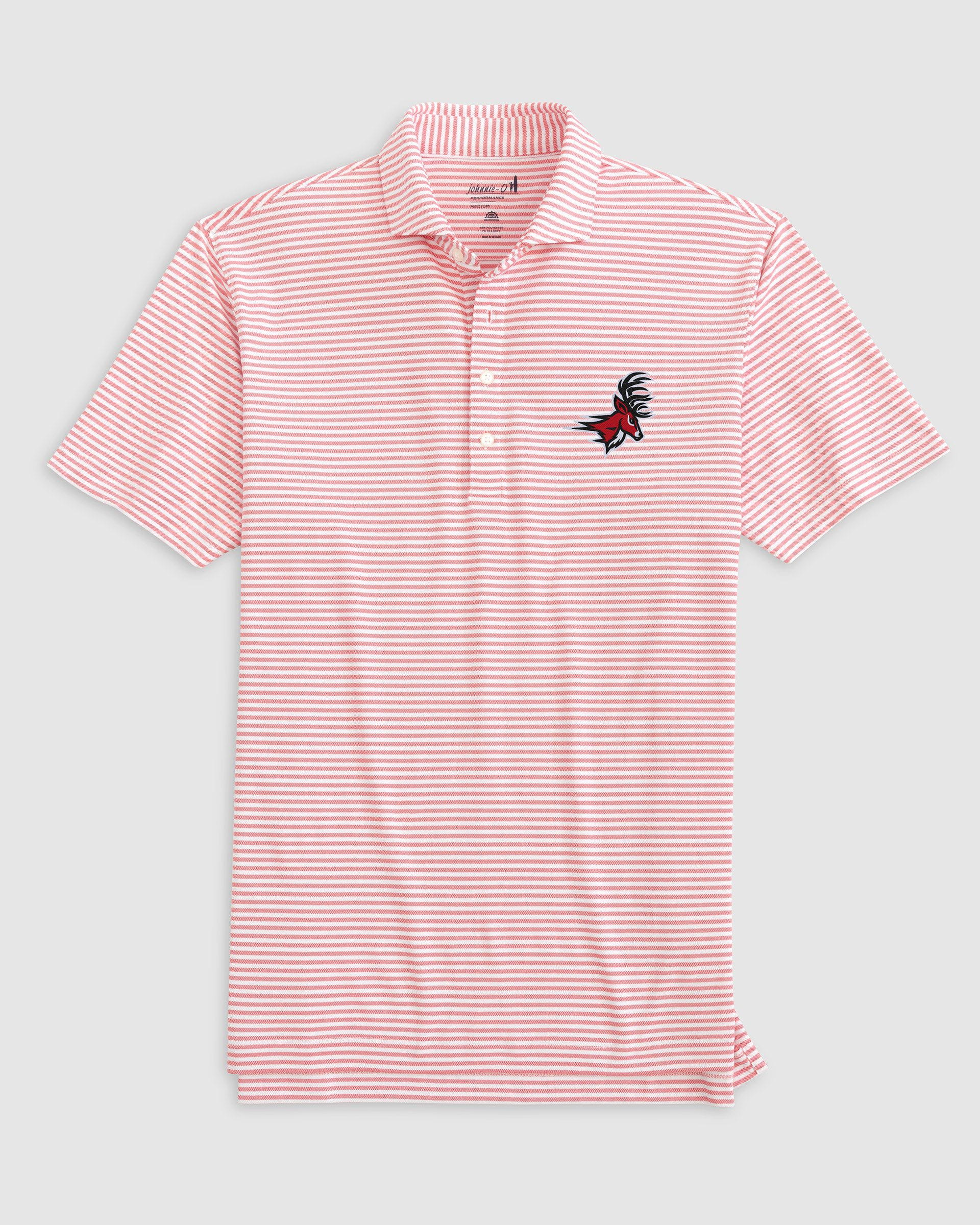 Fairfield Stetsons Striped Performance Mesh Polo - Stag Logo