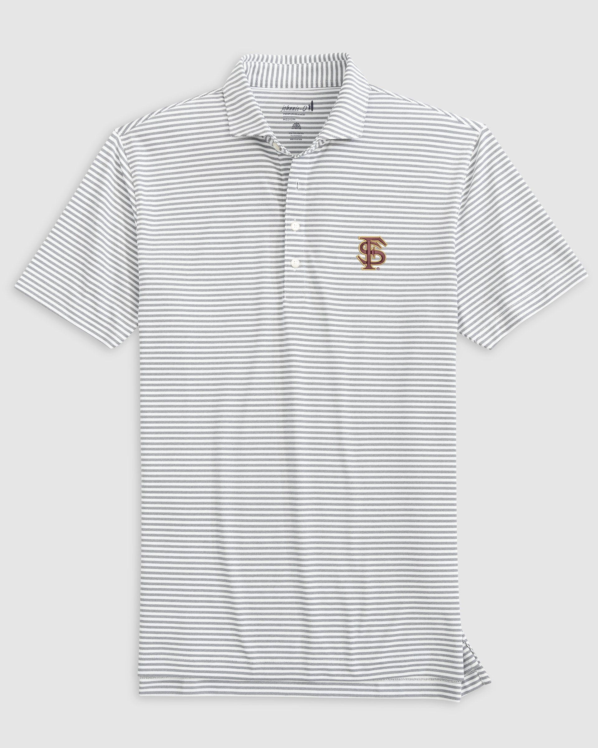 Florida State Stetsons Striped Performance Mesh Polo - Baseball Logo