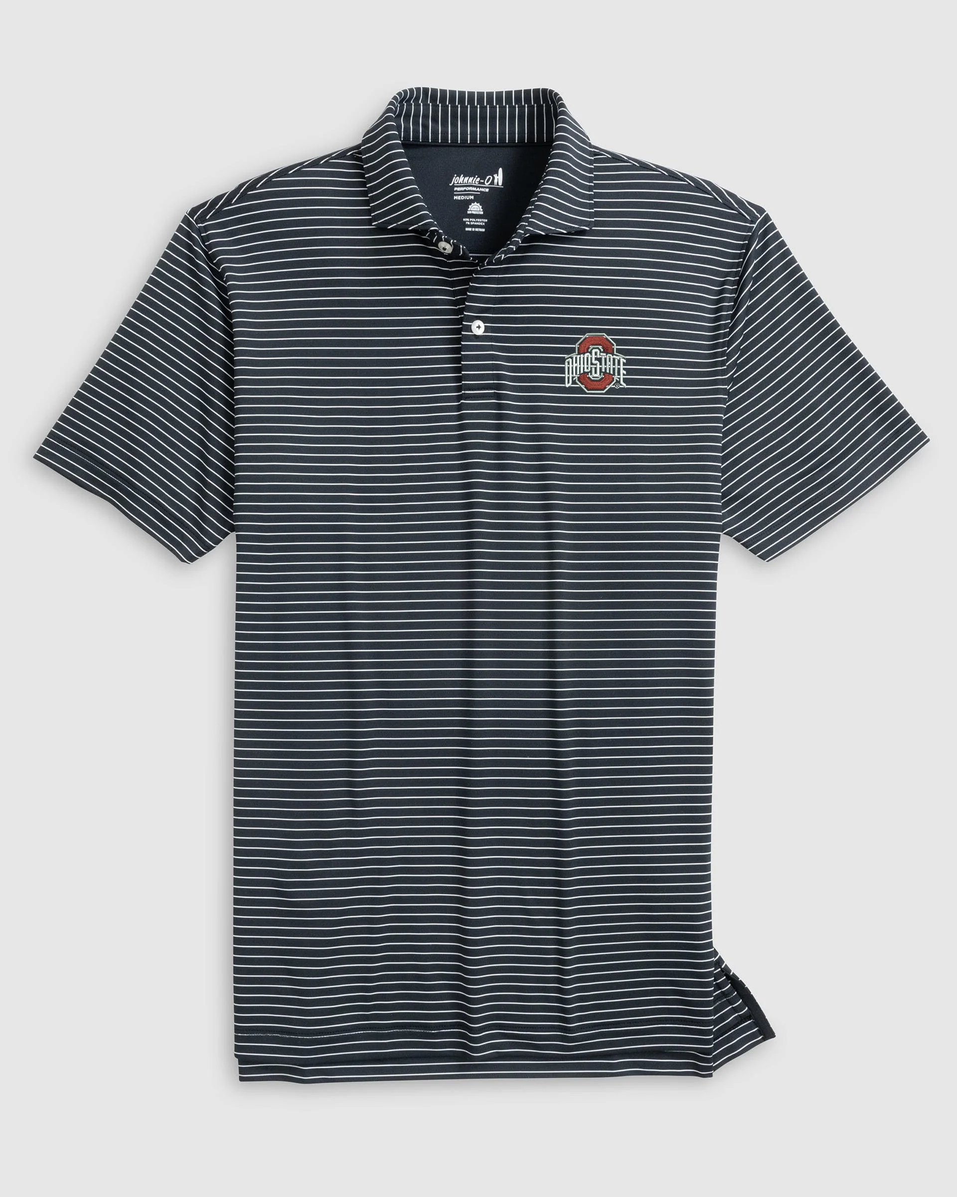 Ohio State Beau Striped Performance Jersey Polo