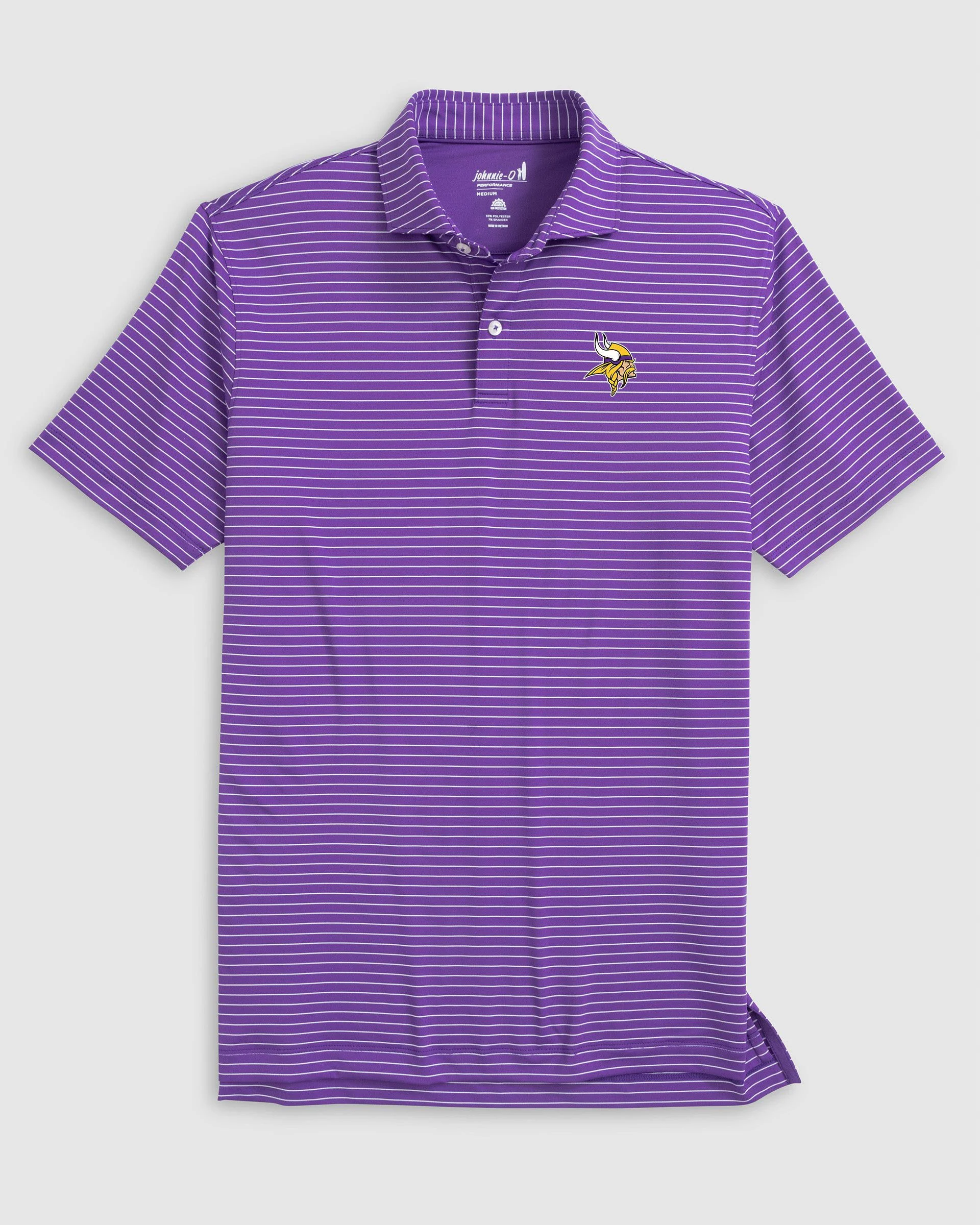 Minnesota Vikings Beau Striped Performance Jersey Polo