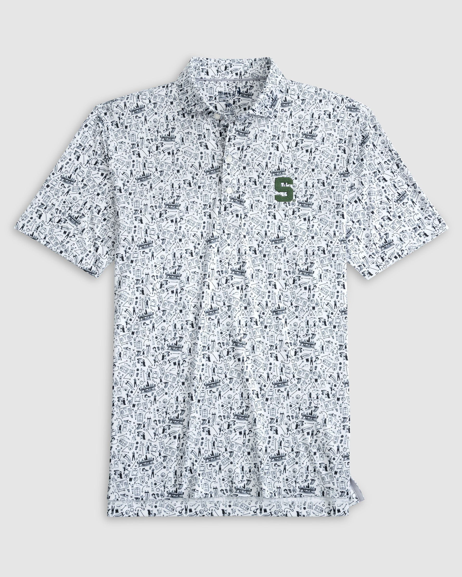 Michigan State Hoop There It Is Printed Performance Jersey Polo - S Logo
