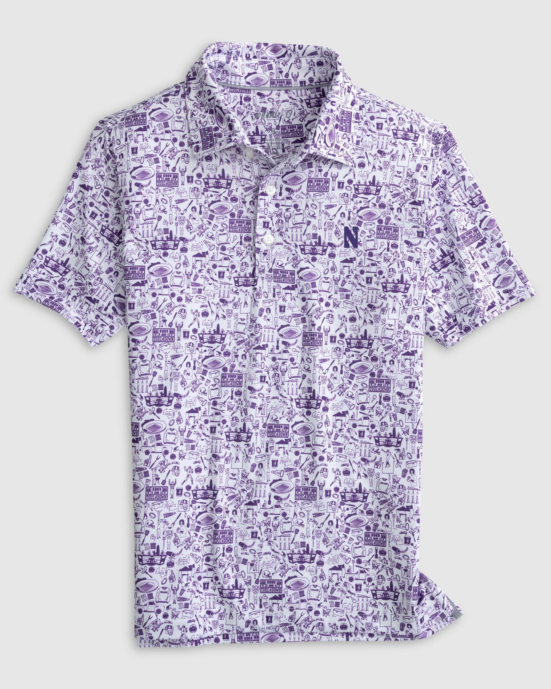 Northwestern Tailgater 2.0 Jr. Printed Jersey Performance Polo