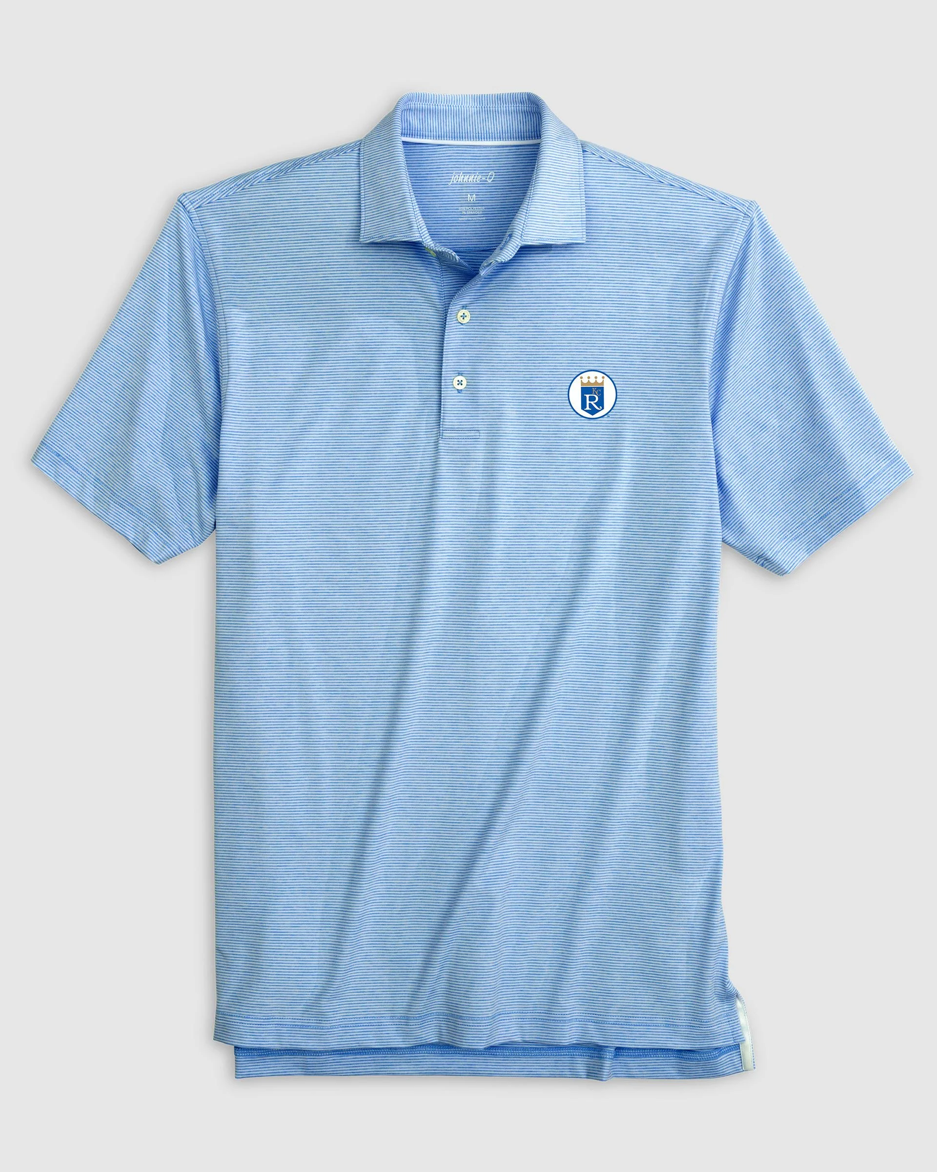 Kansas City Royals Lyndonn Striped Jersey Performance Polo - Cooperstown Logo