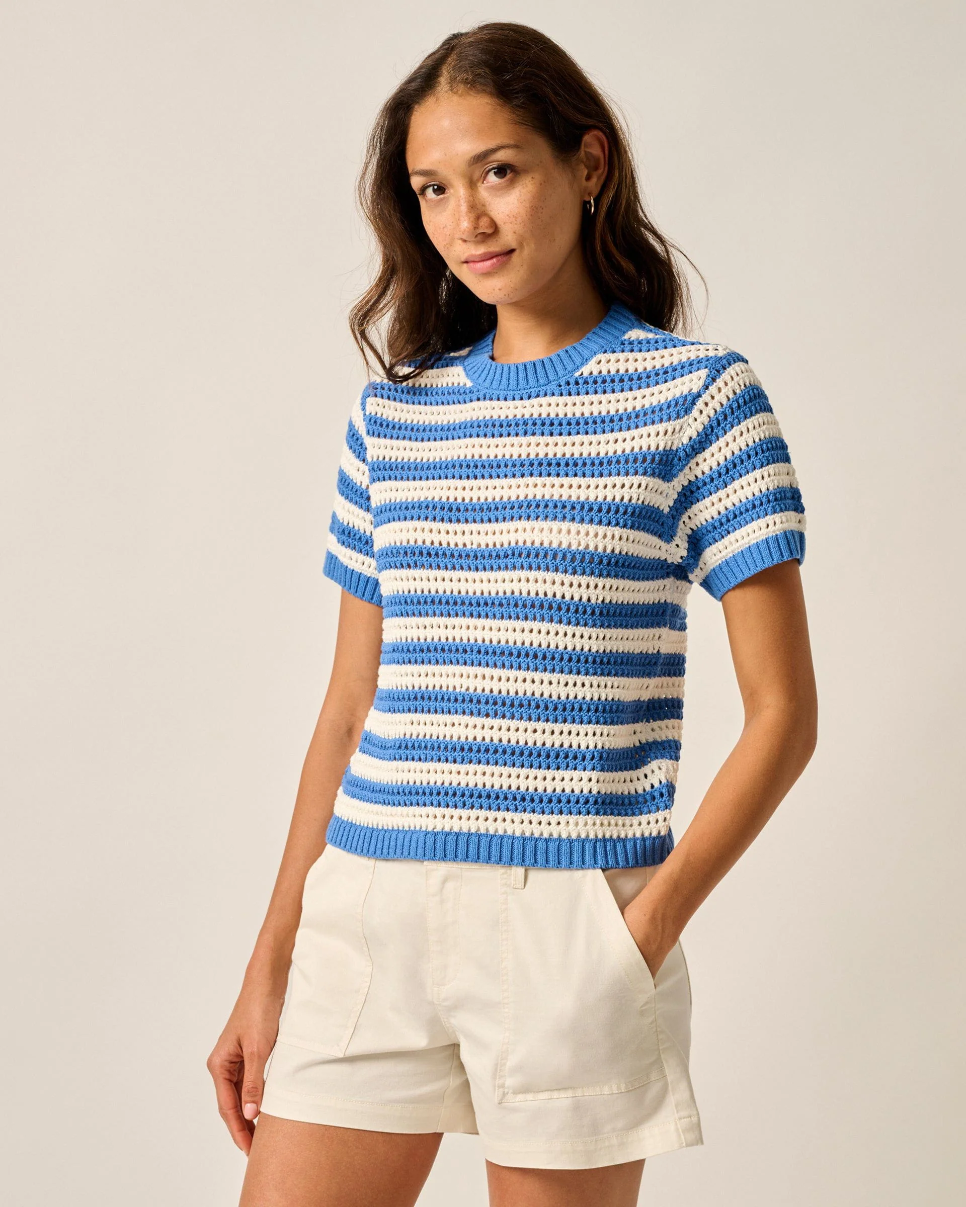 Aubrey Short Sleeve Cotton Sweater