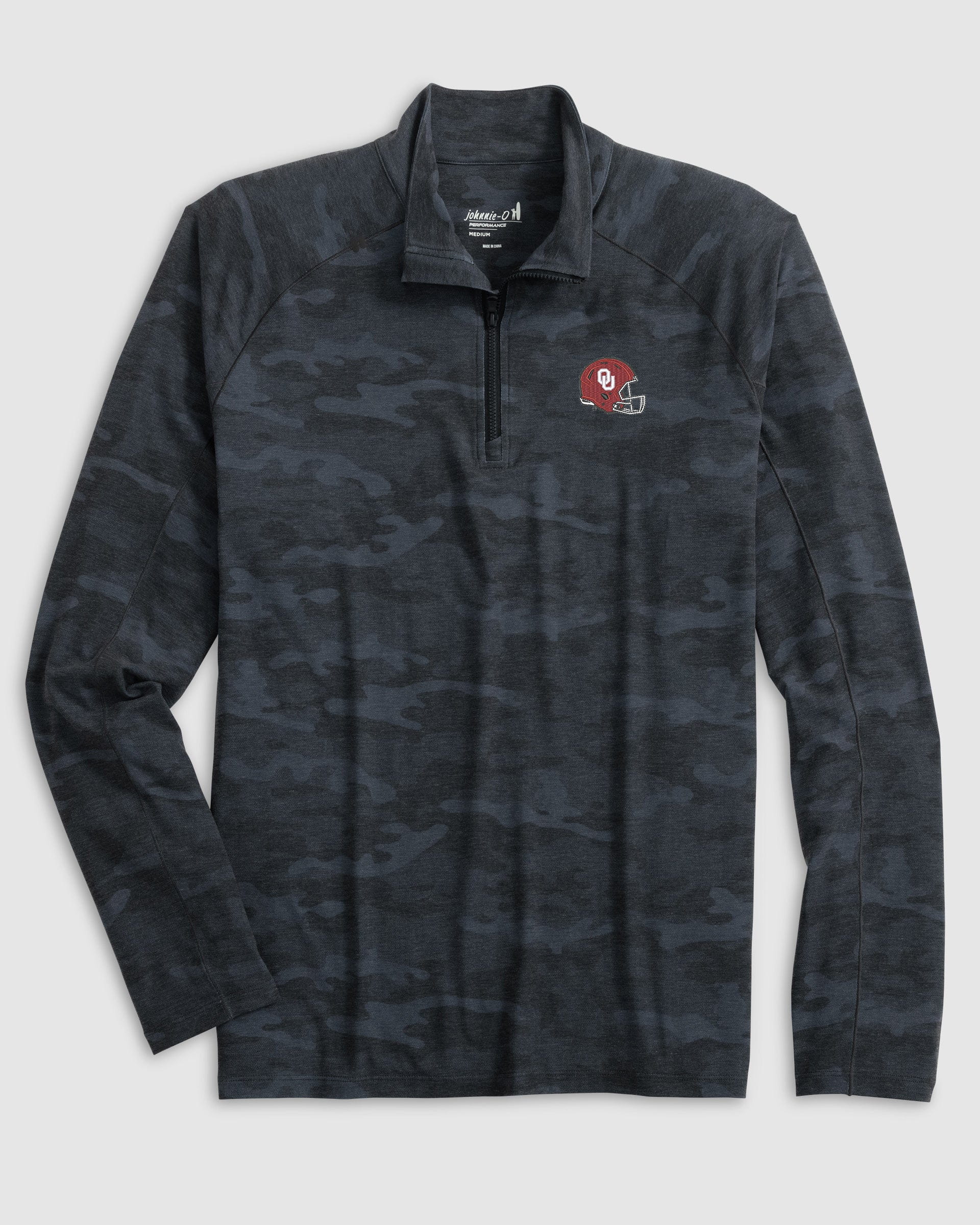 Oklahoma Patton Performance Camo 1/4 Zip - Helmet Logo