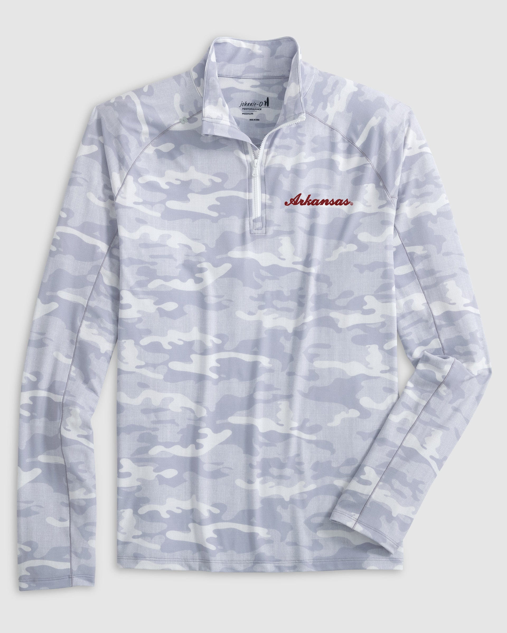 Arkansas Patton Performance Camo 1/4 Zip - Script Logo