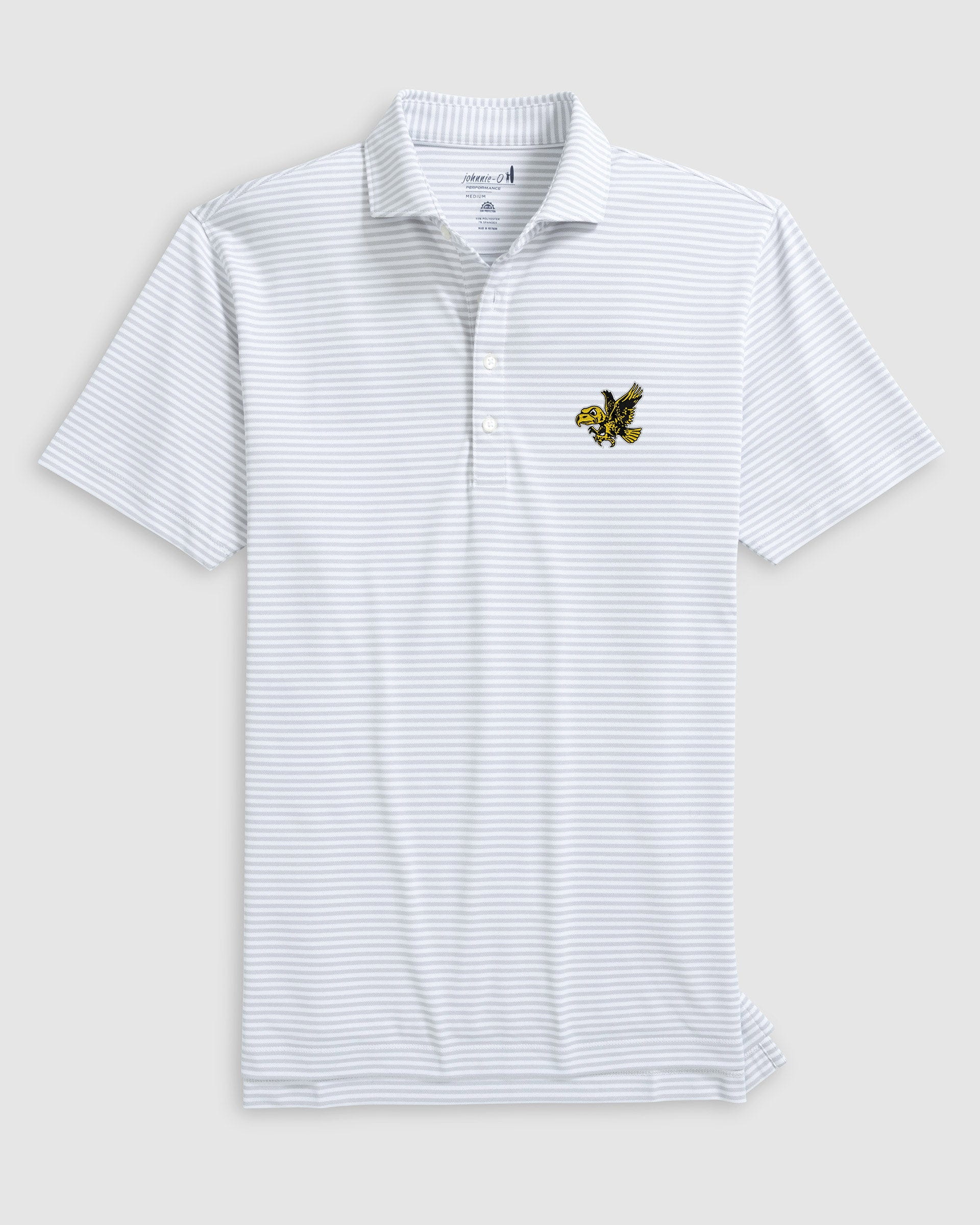Iowa Stetsons Striped Performance Mesh Polo - Vault Logo