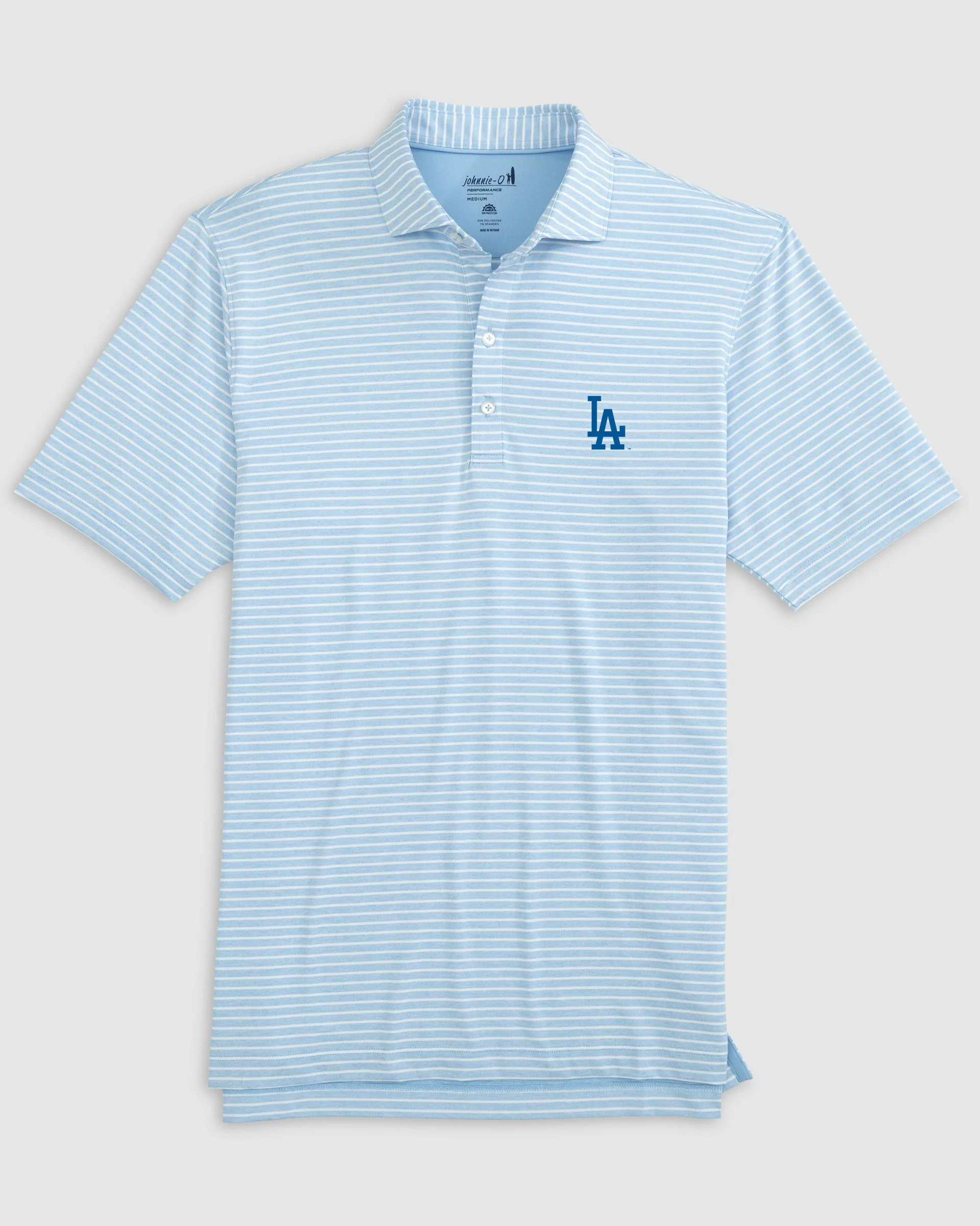 Los Angeles Dodgers Clipperr Striped Jersey Performance Polo