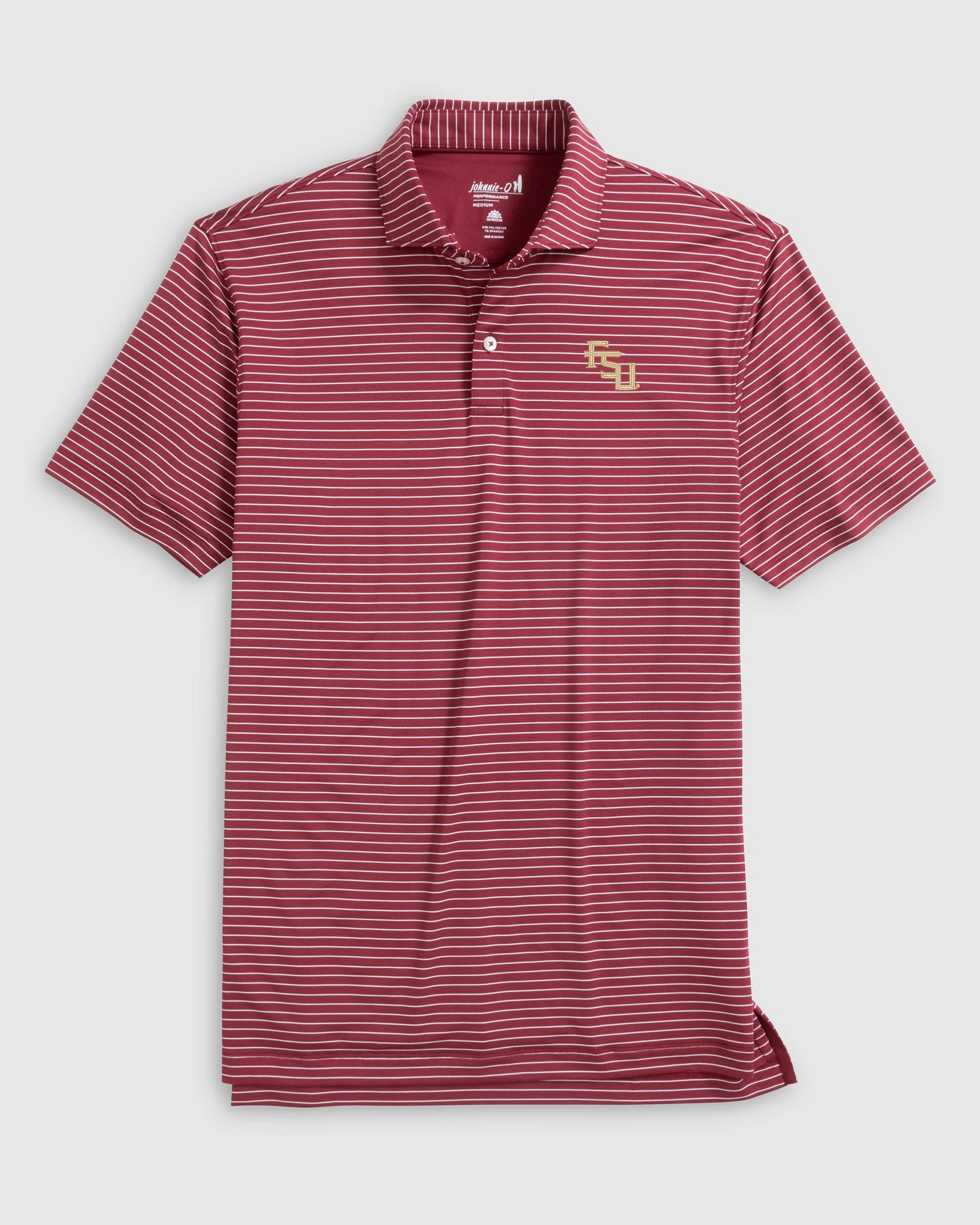 Florida State Beau Striped Performance Jersey Polo - Stacked Logo