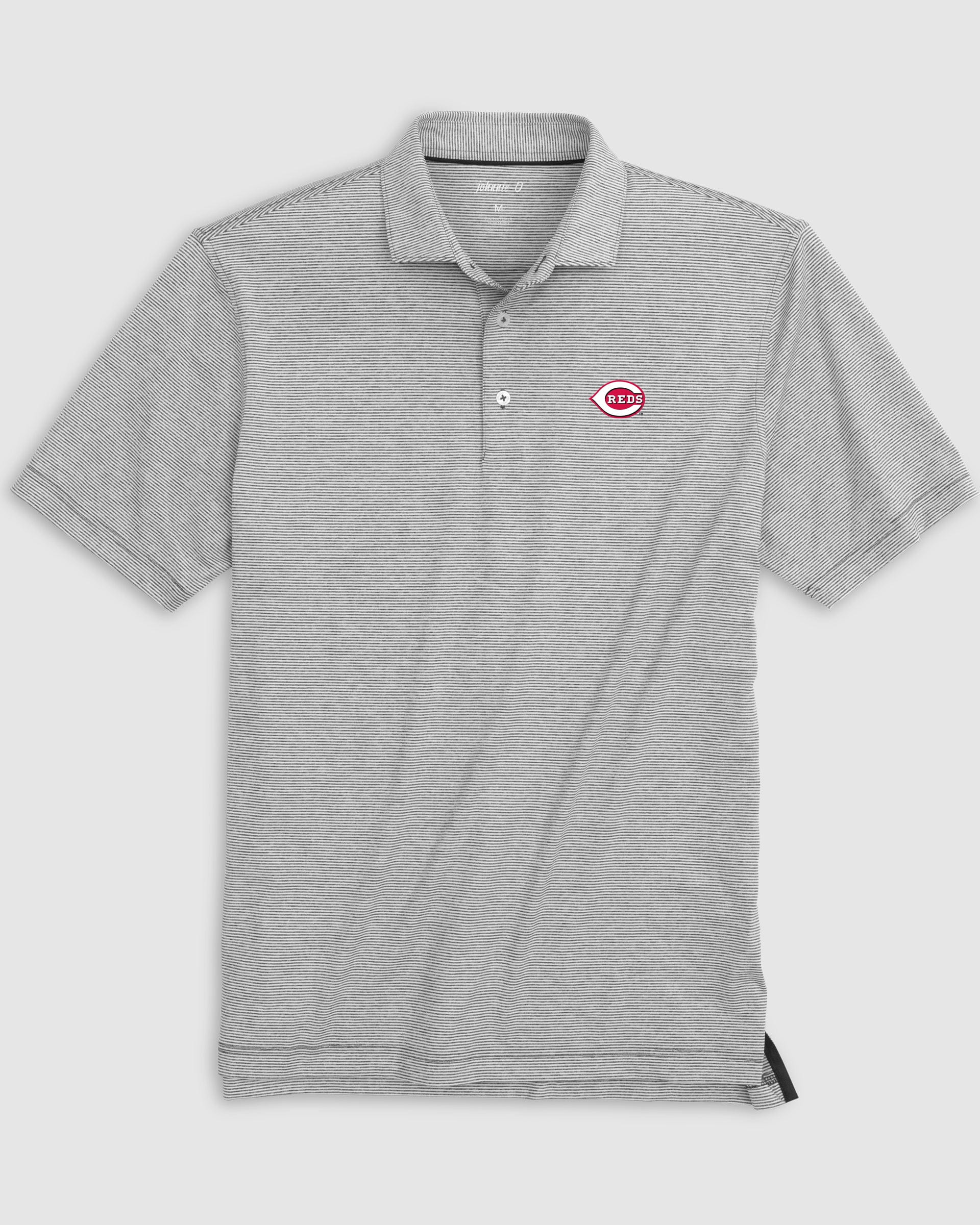 Cincinnati Reds Lyndonn Striped Jersey Performance Polo