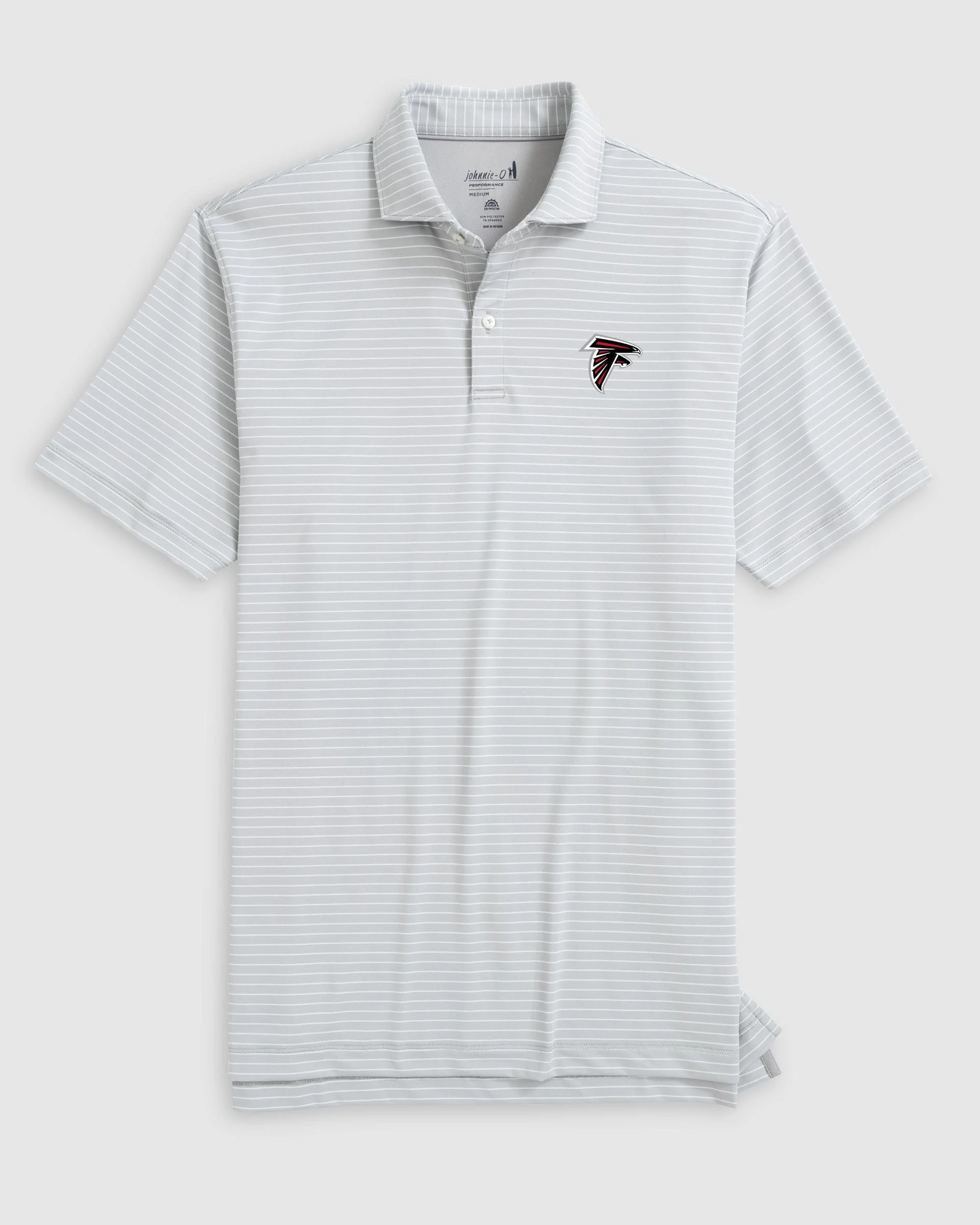 Atlanta Falcons Beau Striped Performance Jersey Polo