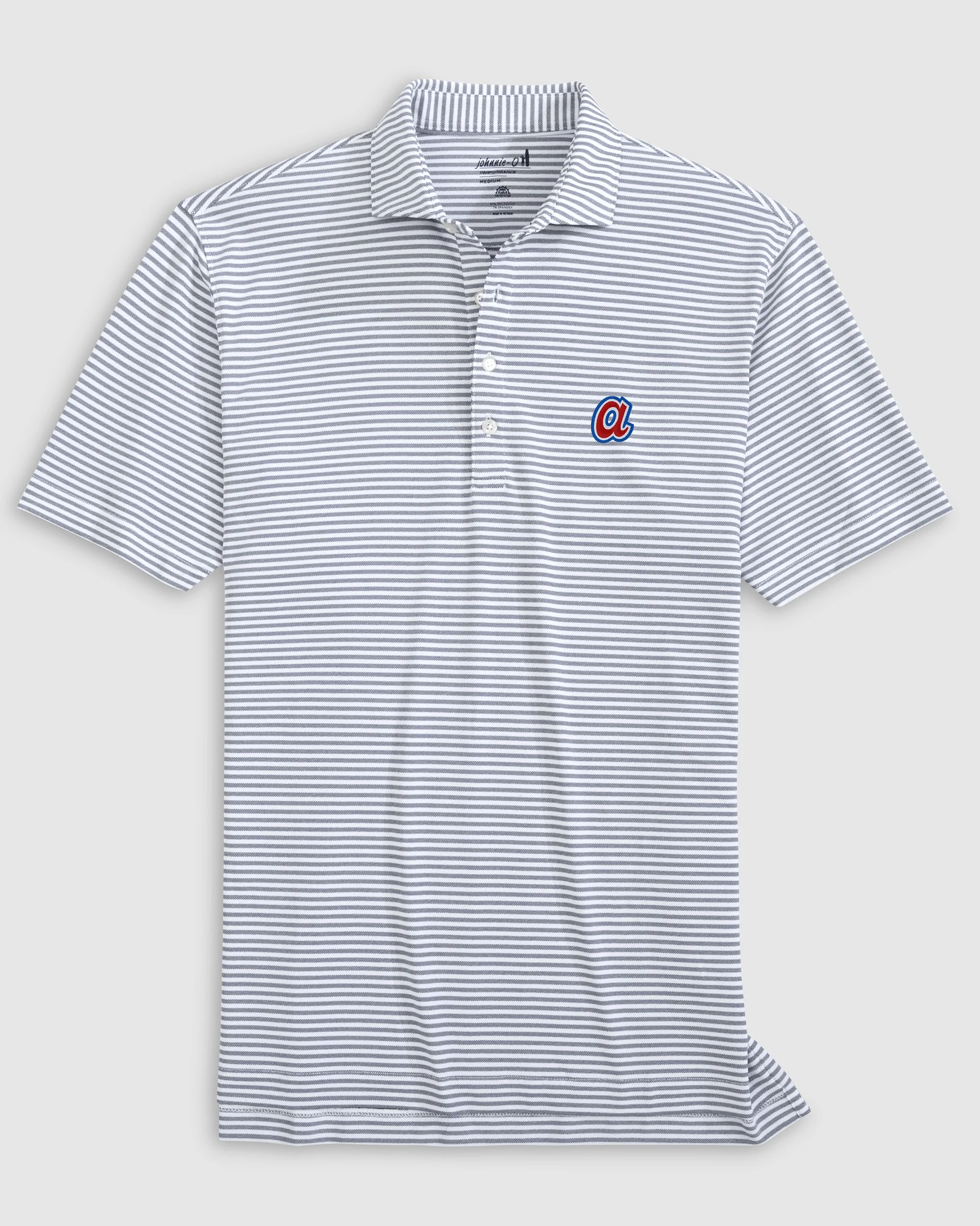 Atlanta Braves Stetsons Performance Mesh Polo - Cooperstown Logo