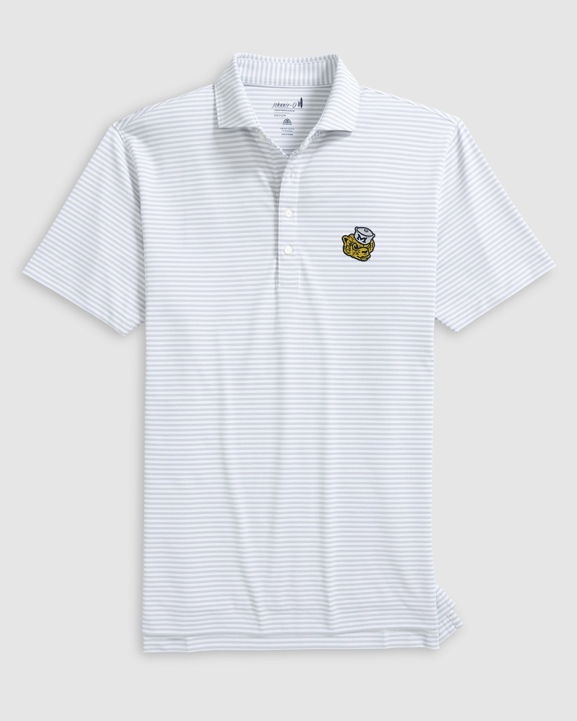 Michigan Stetsons Striped Performance Mesh Polo - Vault Logo