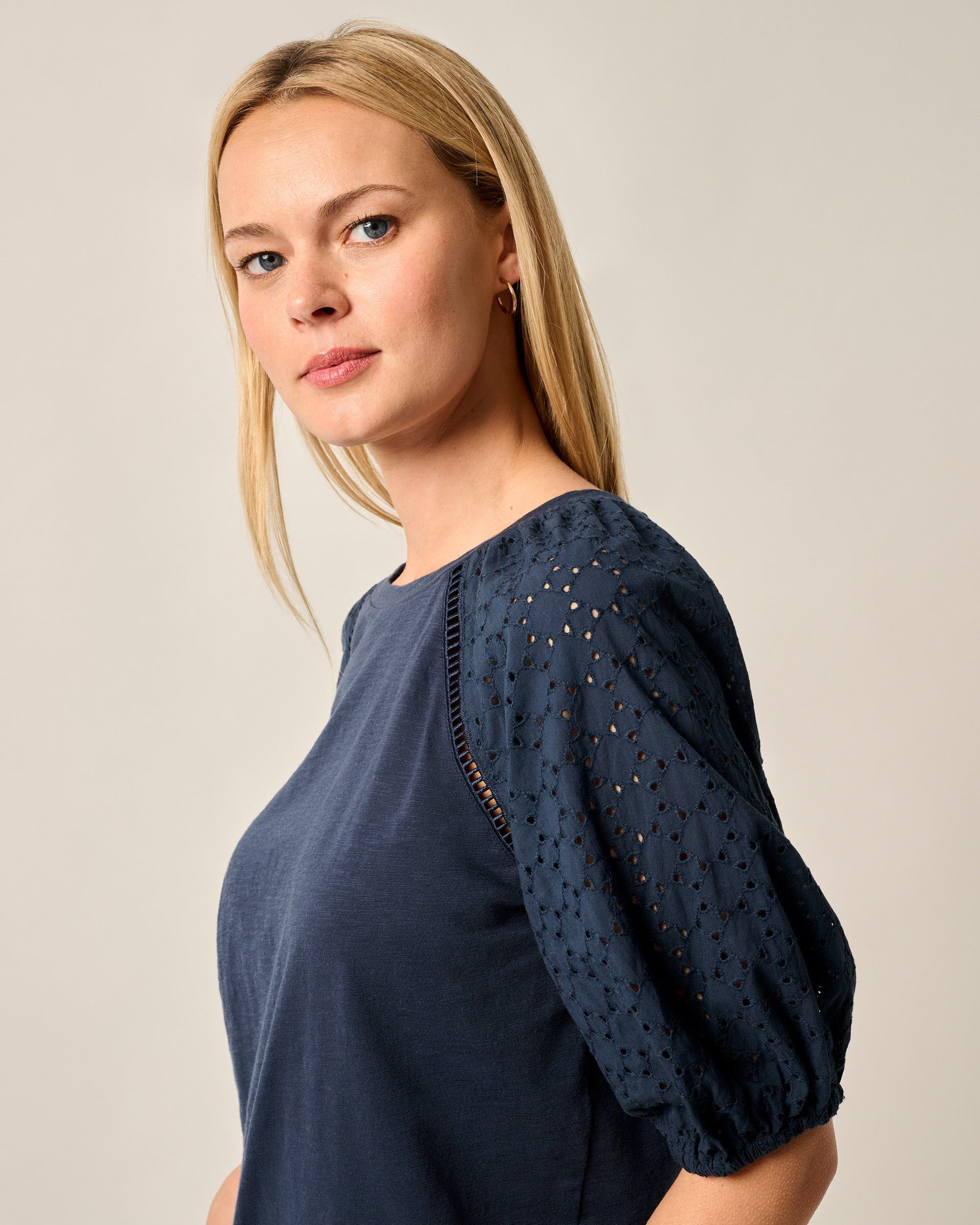 Lydia Eyelet Puff Sleeve Blouse