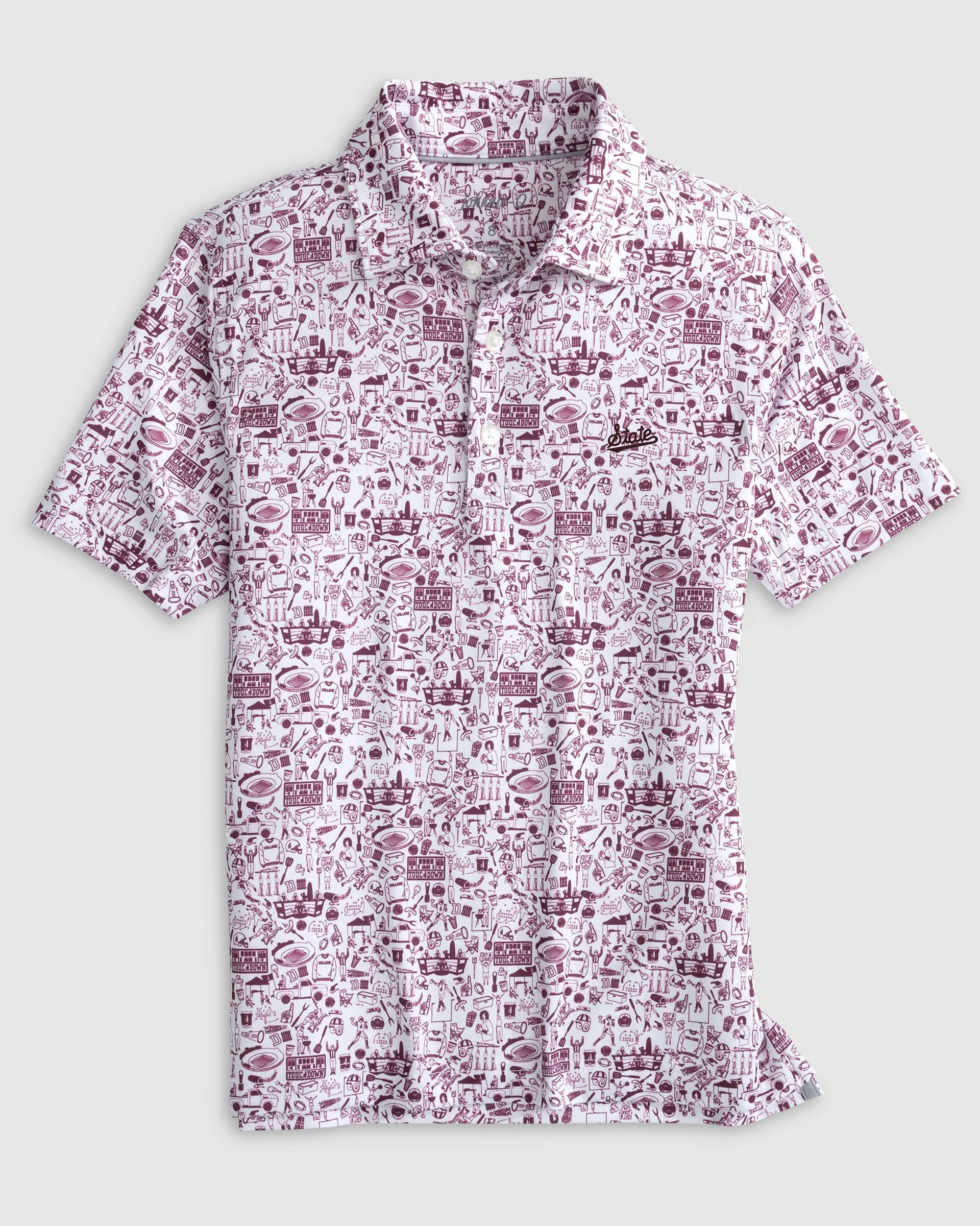 Mississippi State Tailgater 2.0 Jr. Printed Jersey Performance Polo - Script Logo