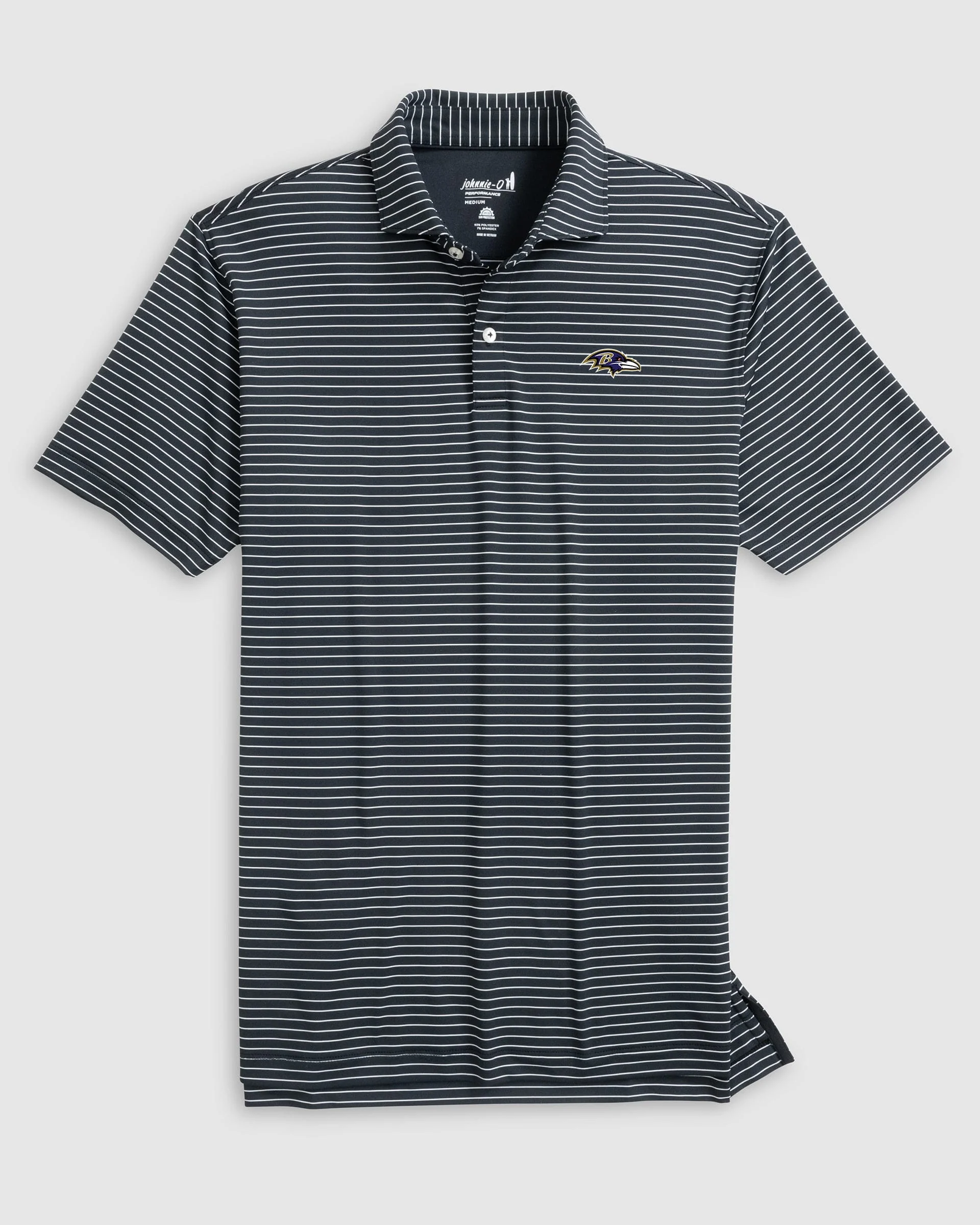 Baltimore Ravens Beau Striped Performance Jersey Polo
