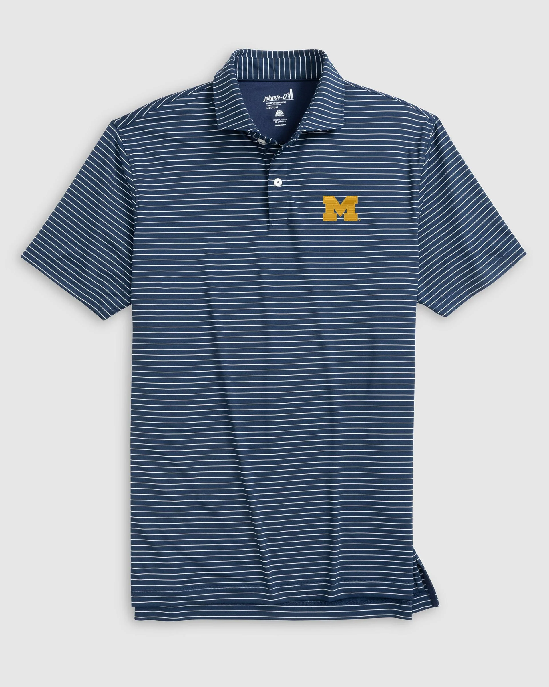 Michigan Beau Striped Performance Jersey Polo
